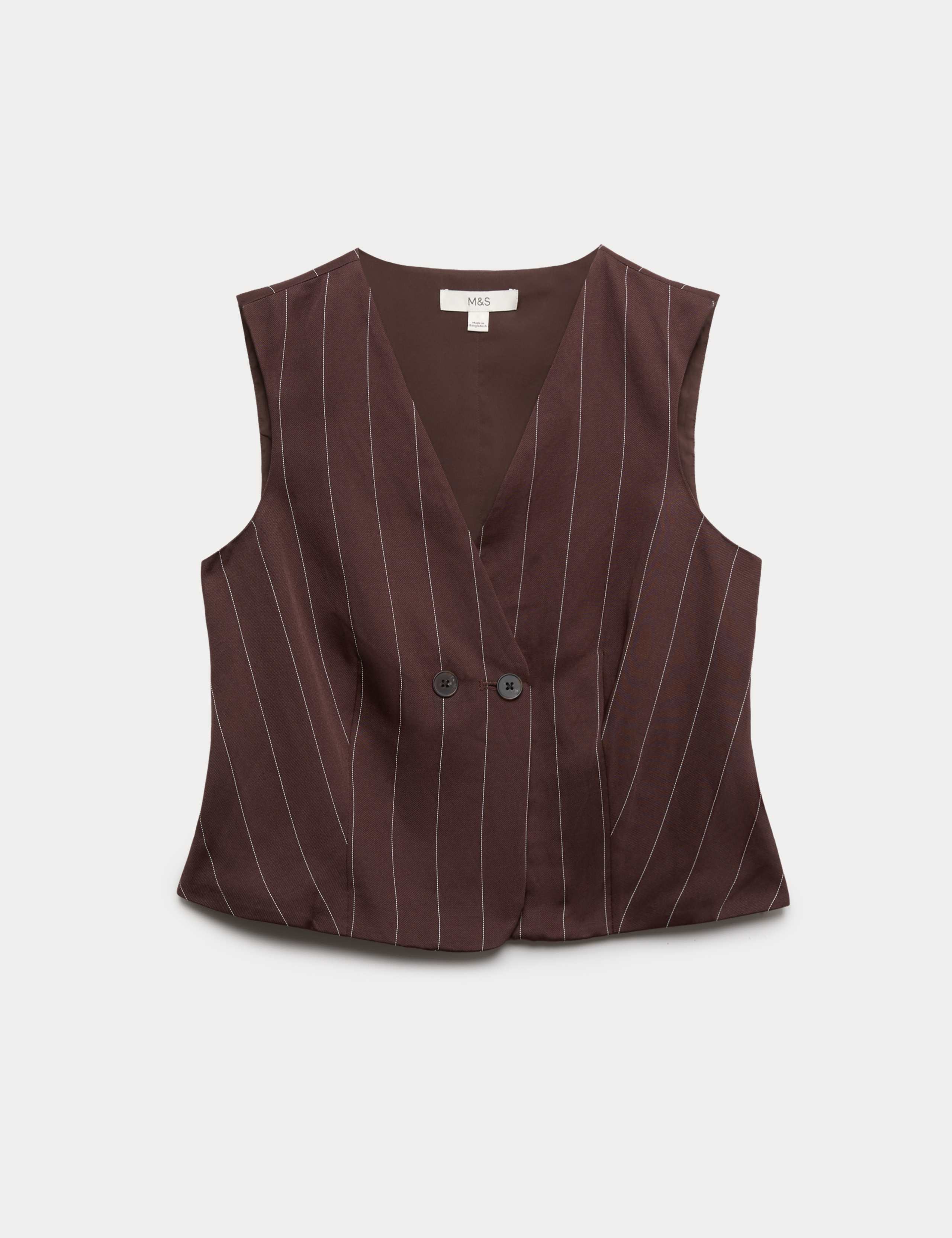 Linen Blend Sheen Pinstripe Waistcoat 2 of 6
