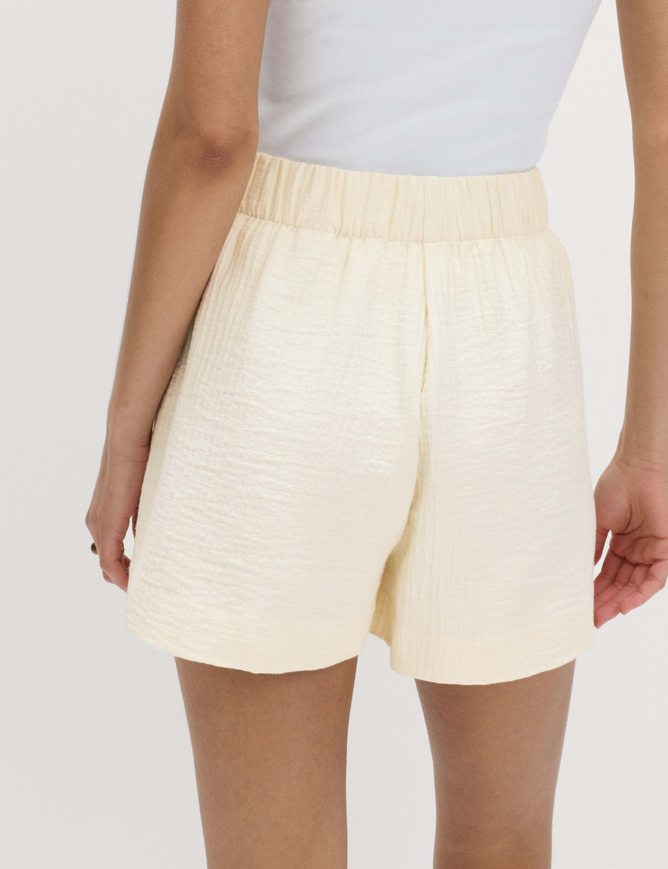 Cotton Blend High Waisted Shorts 4 of 6