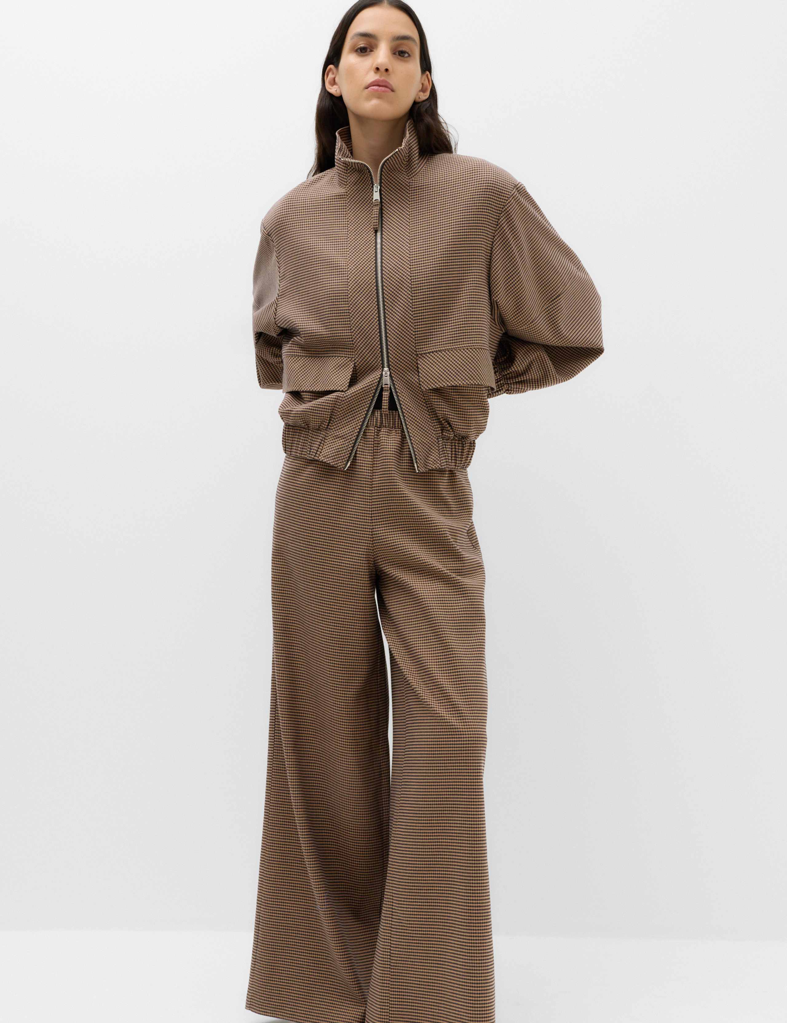 Checked Funnel Neck Jacket 4 of 6