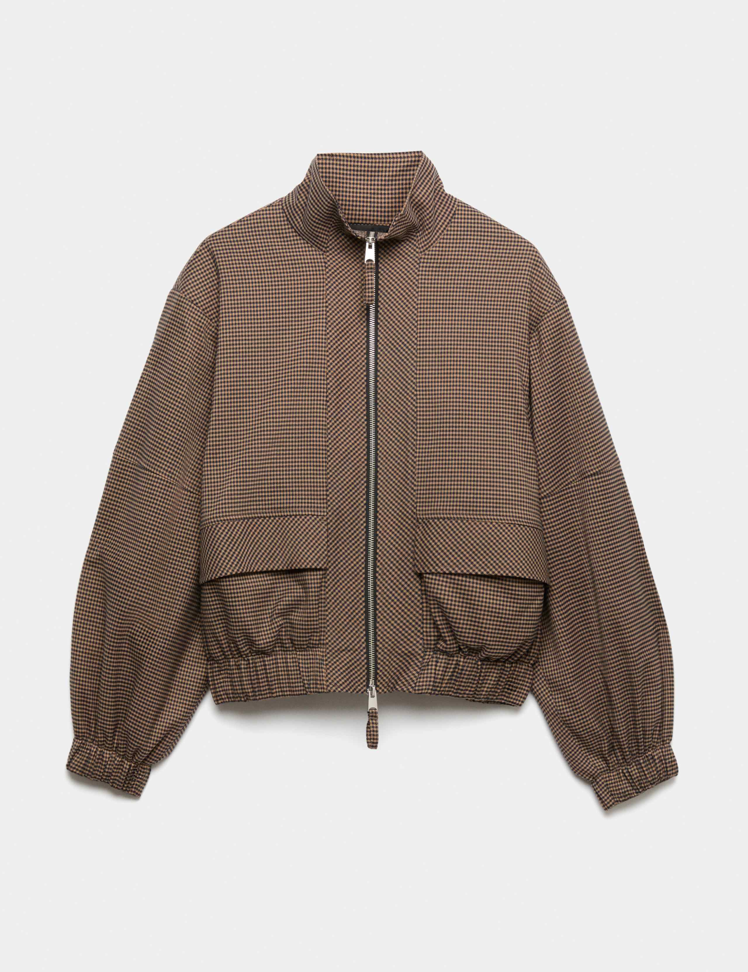 Checked Funnel Neck Jacket 2 of 6
