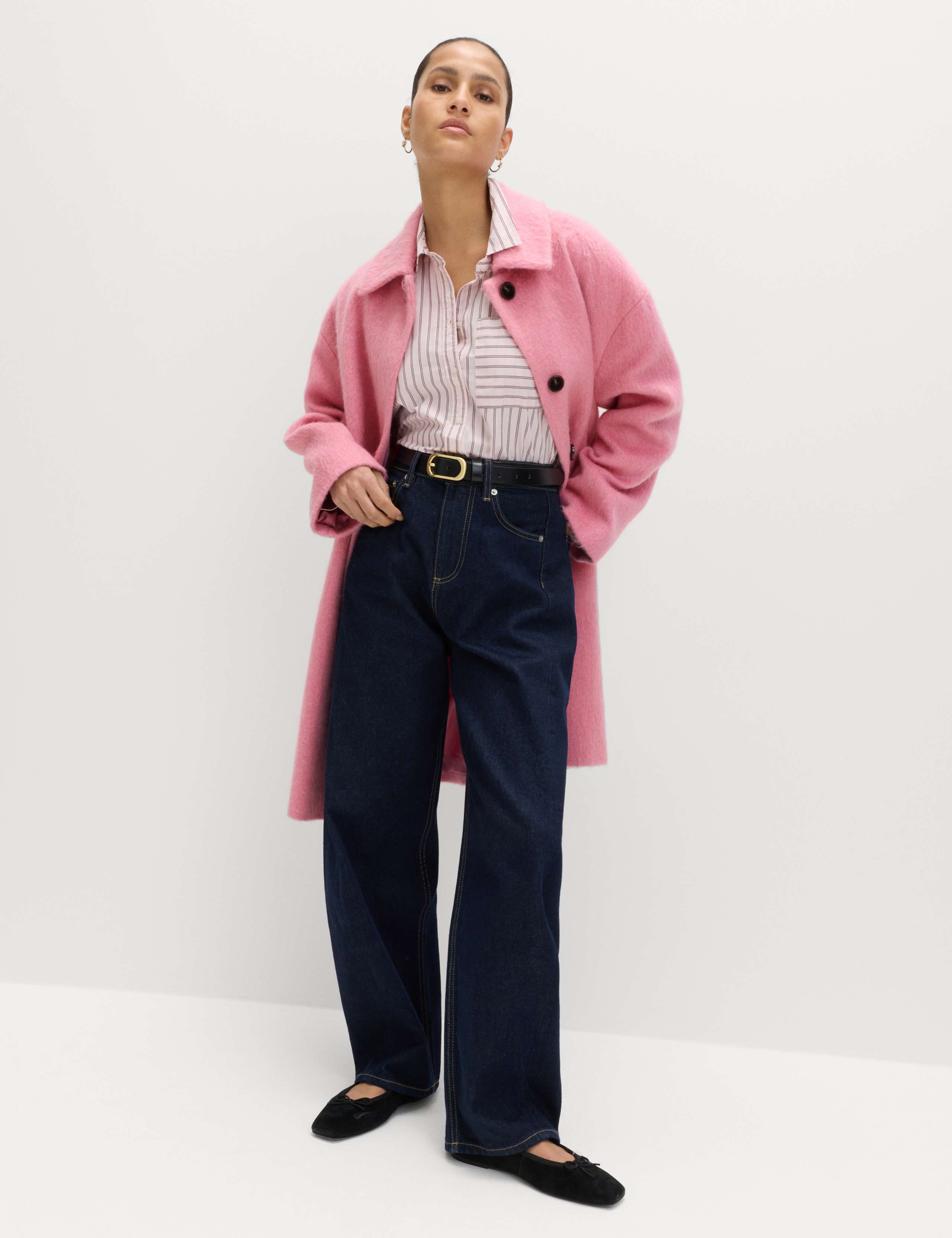 Brushed Collared Longline Car Coat with Wool 3 of 7