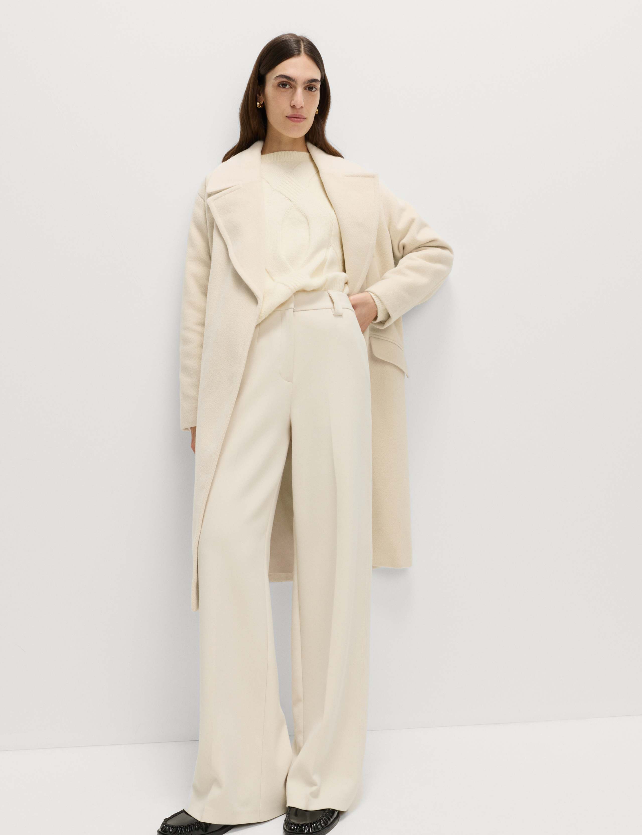 Twill Double Breasted Longline Tailored Coat 3 of 6