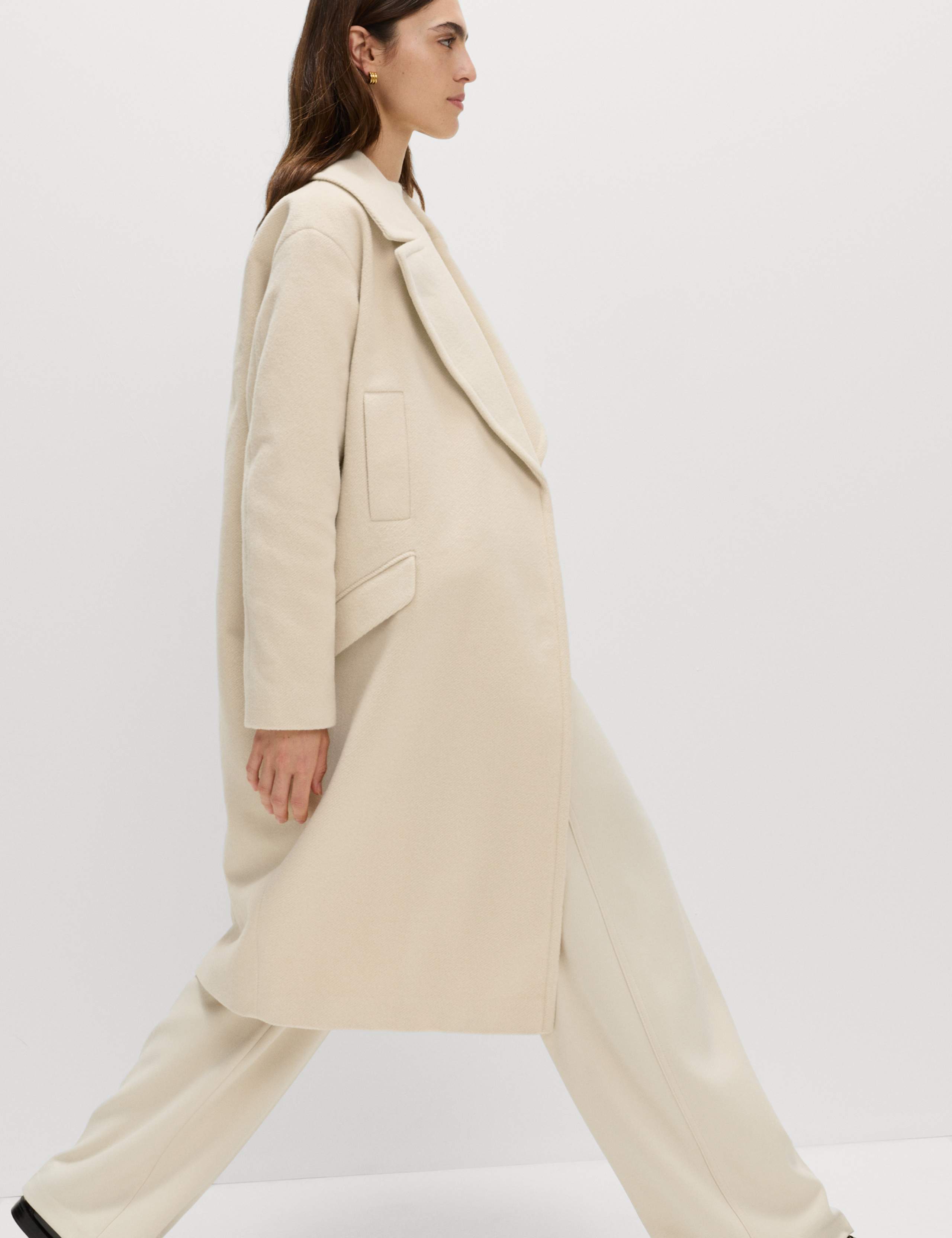 Twill Double Breasted Longline Tailored Coat 4 of 6