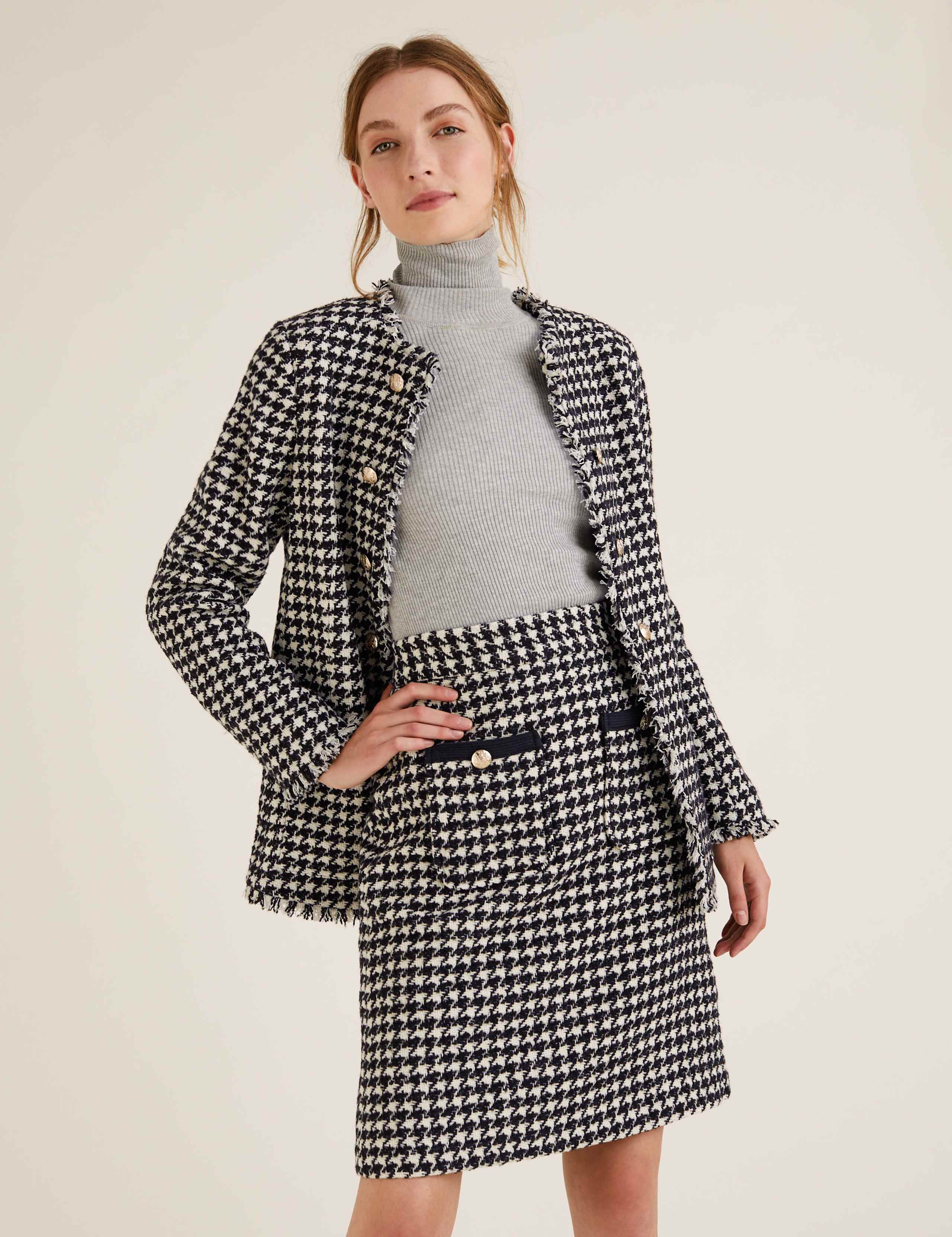 Tweed Dogtooth Mini A-Line Skirt 3 of 5