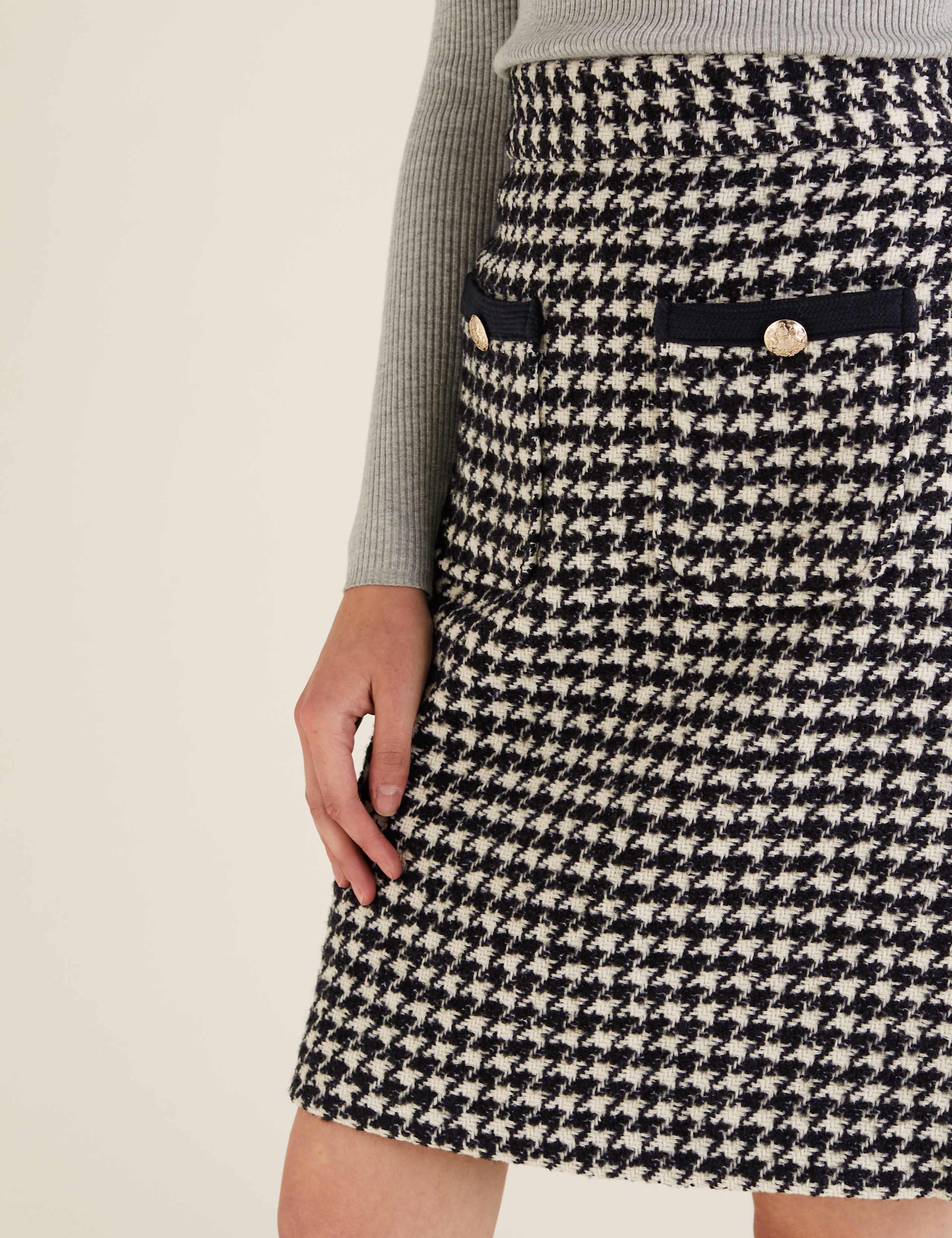Tweed Dogtooth Mini A-Line Skirt 4 of 5