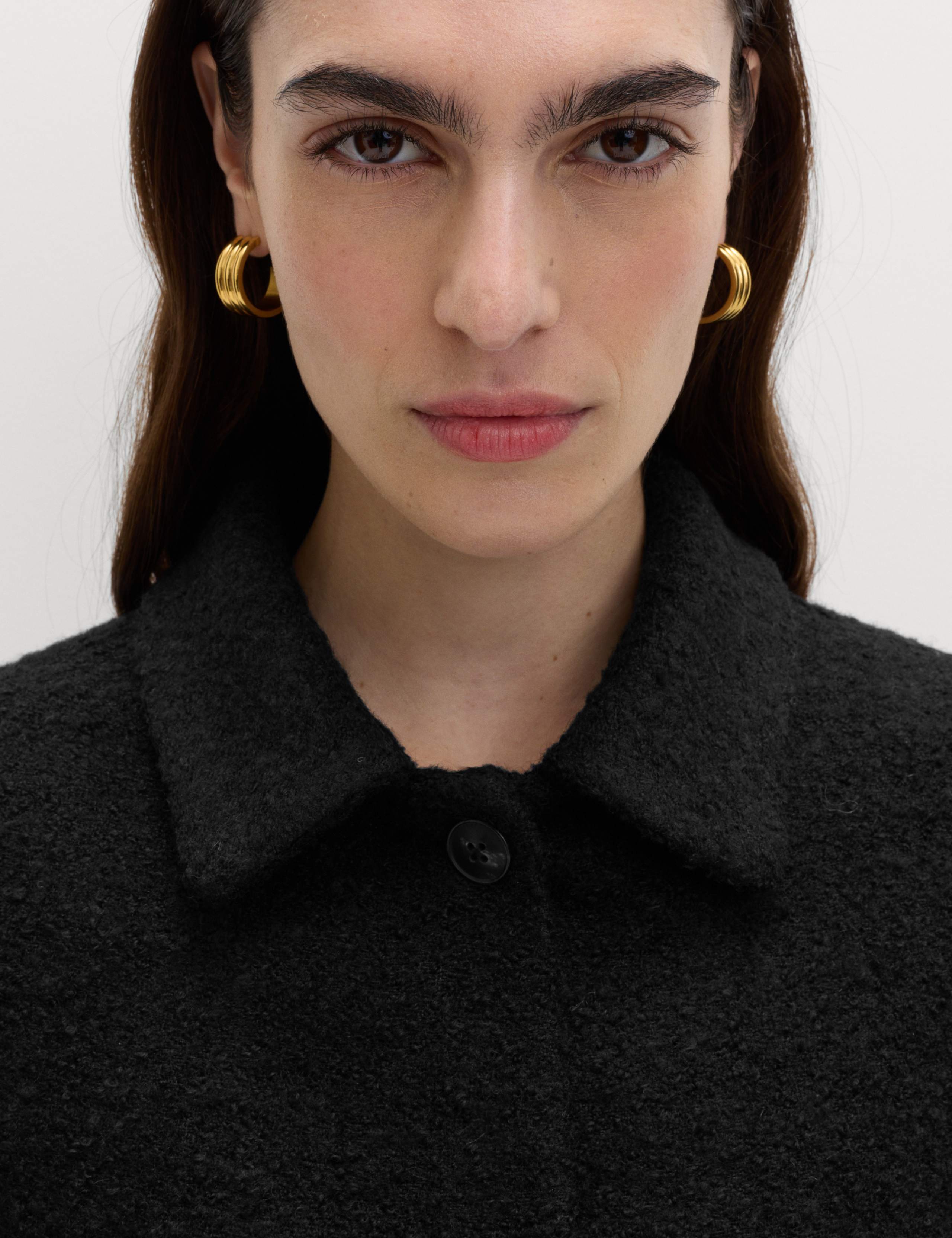 Tweed Textured Collared Jacket with Wool 6 of 7