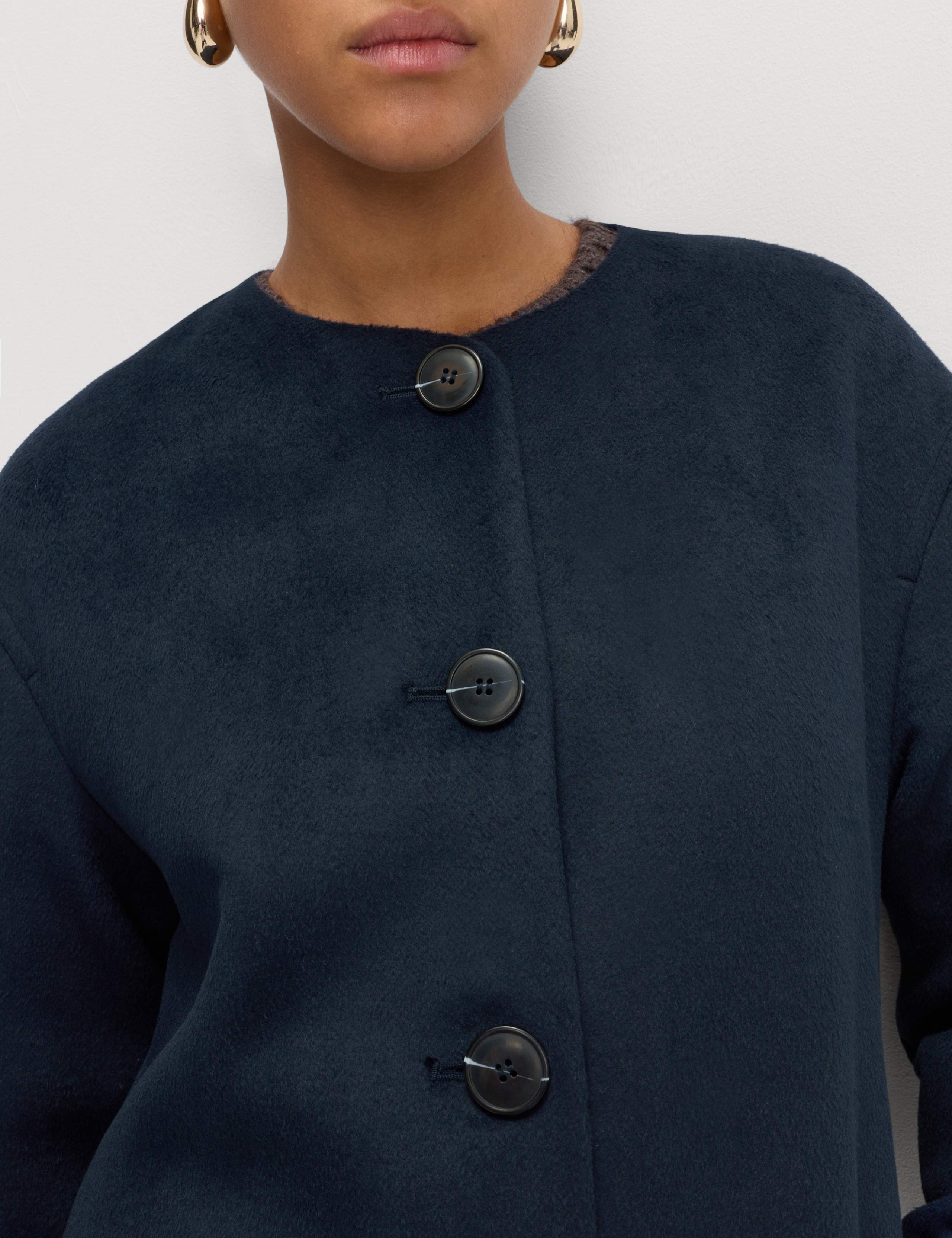 Removable Scarf Short Tailored Coat 3 of 5