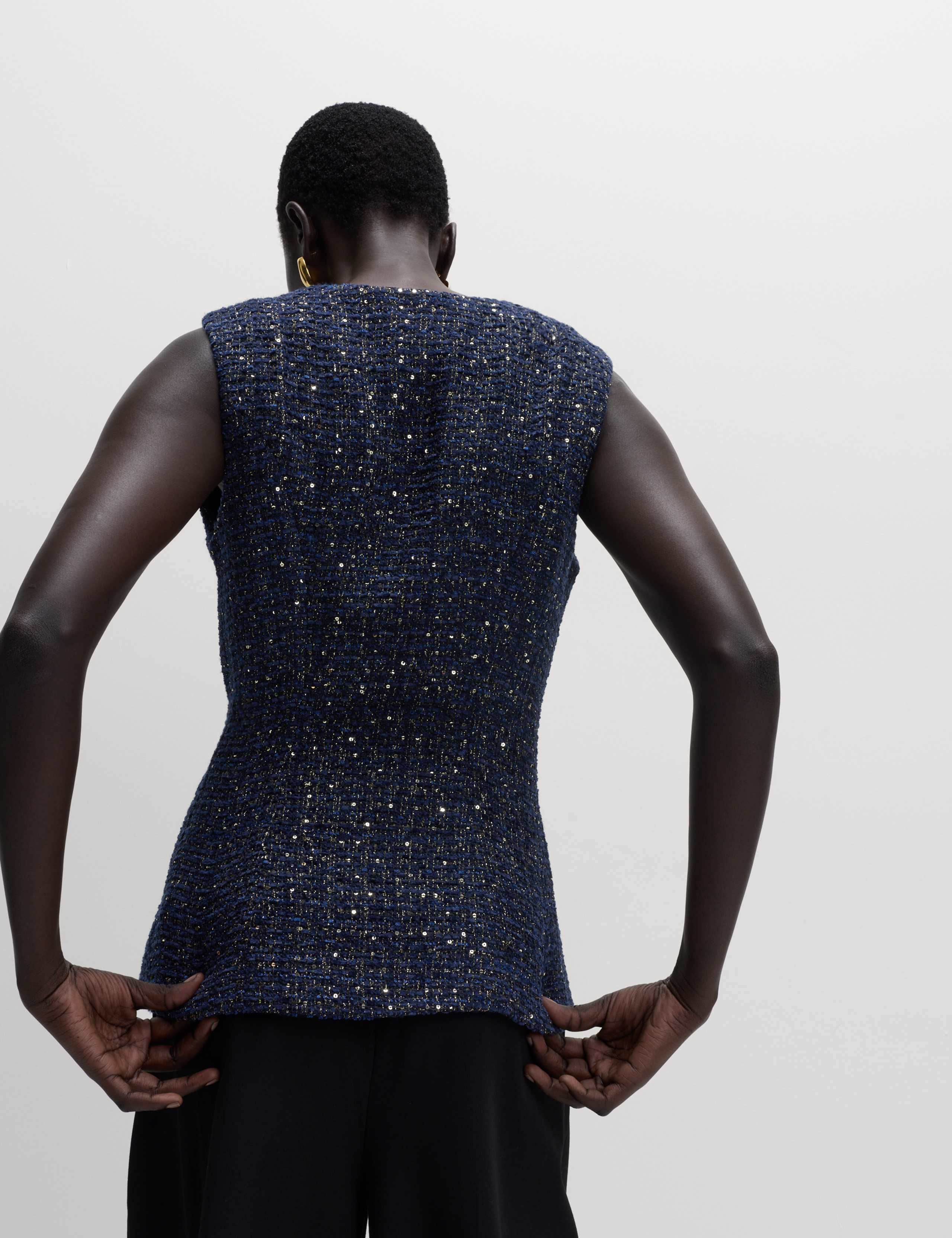 Metallic Sequin Tweed Waistcoat 6 of 6