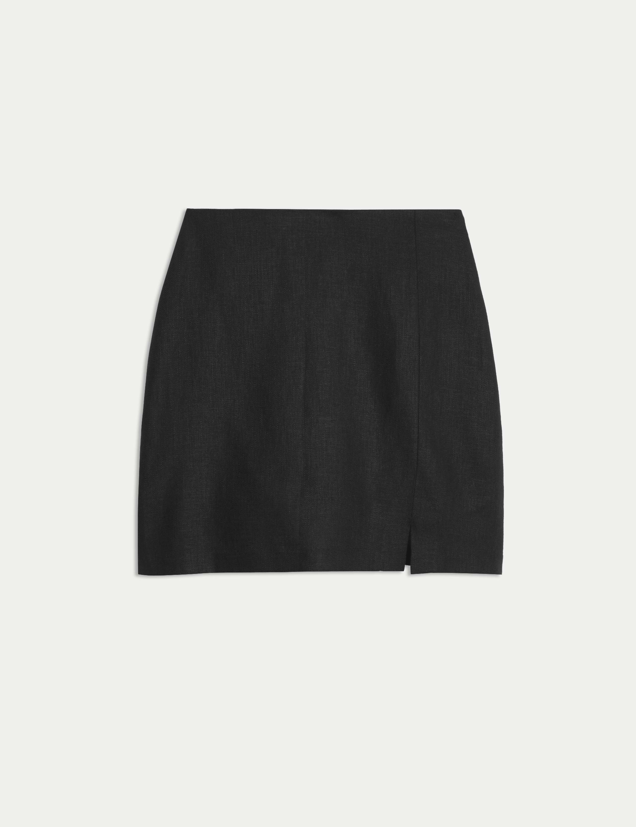 Linen Blend Mini Skirt 2 of 5