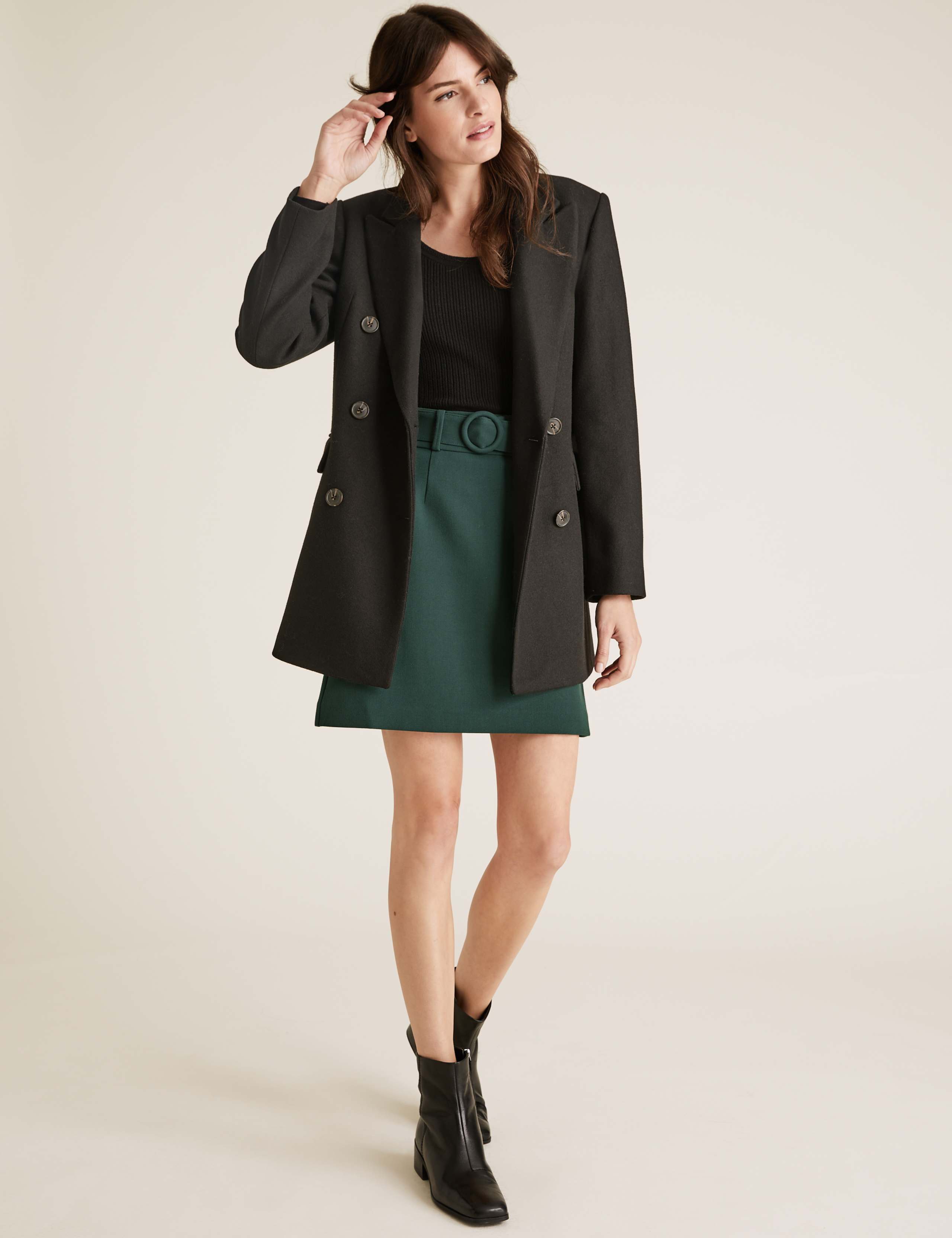 Belted Mini A-Line Skirt 1 of 5