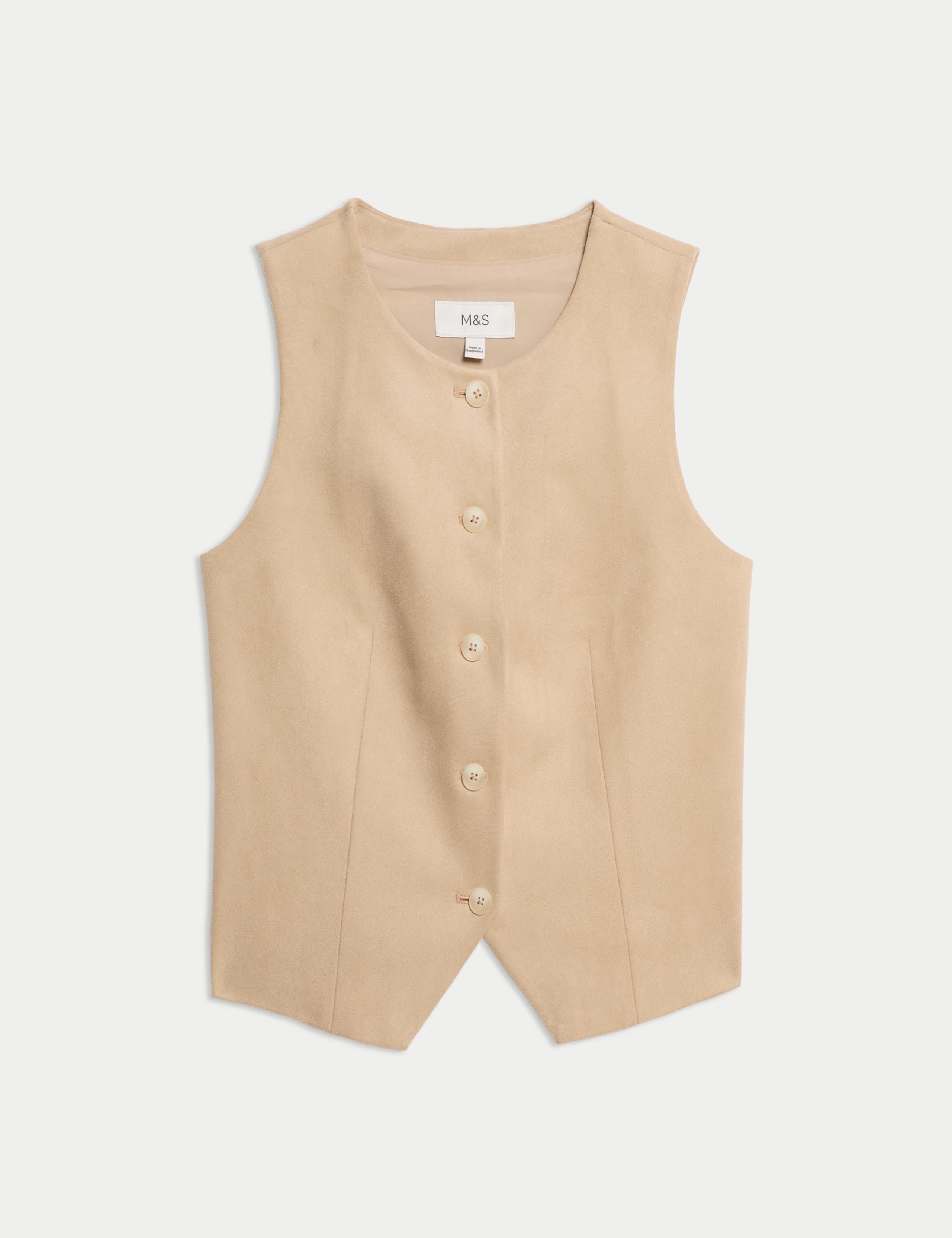 Collarless Suedette Waistcoat 2 of 5