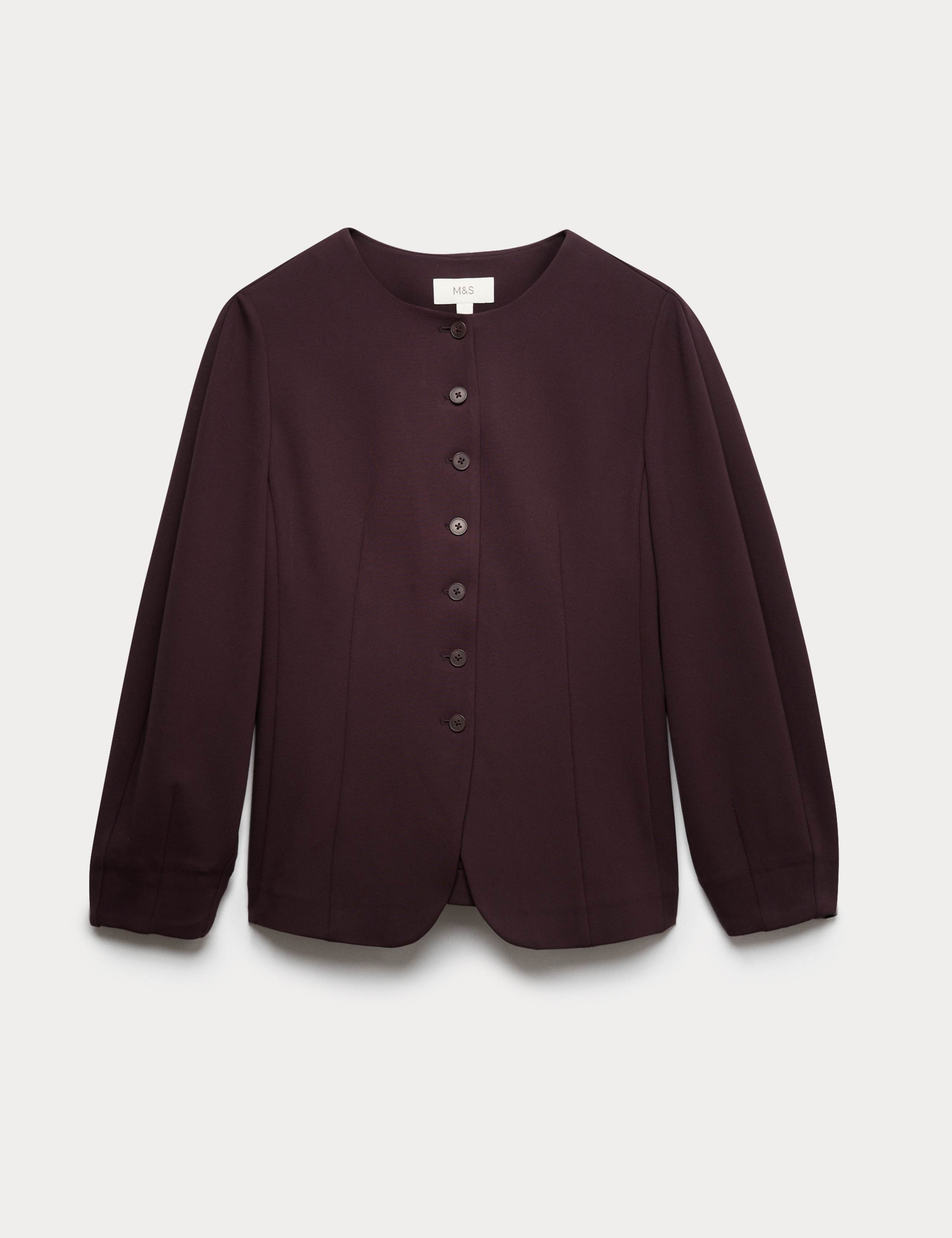 Ponte Collarless Tailored Jacket 2 of 4