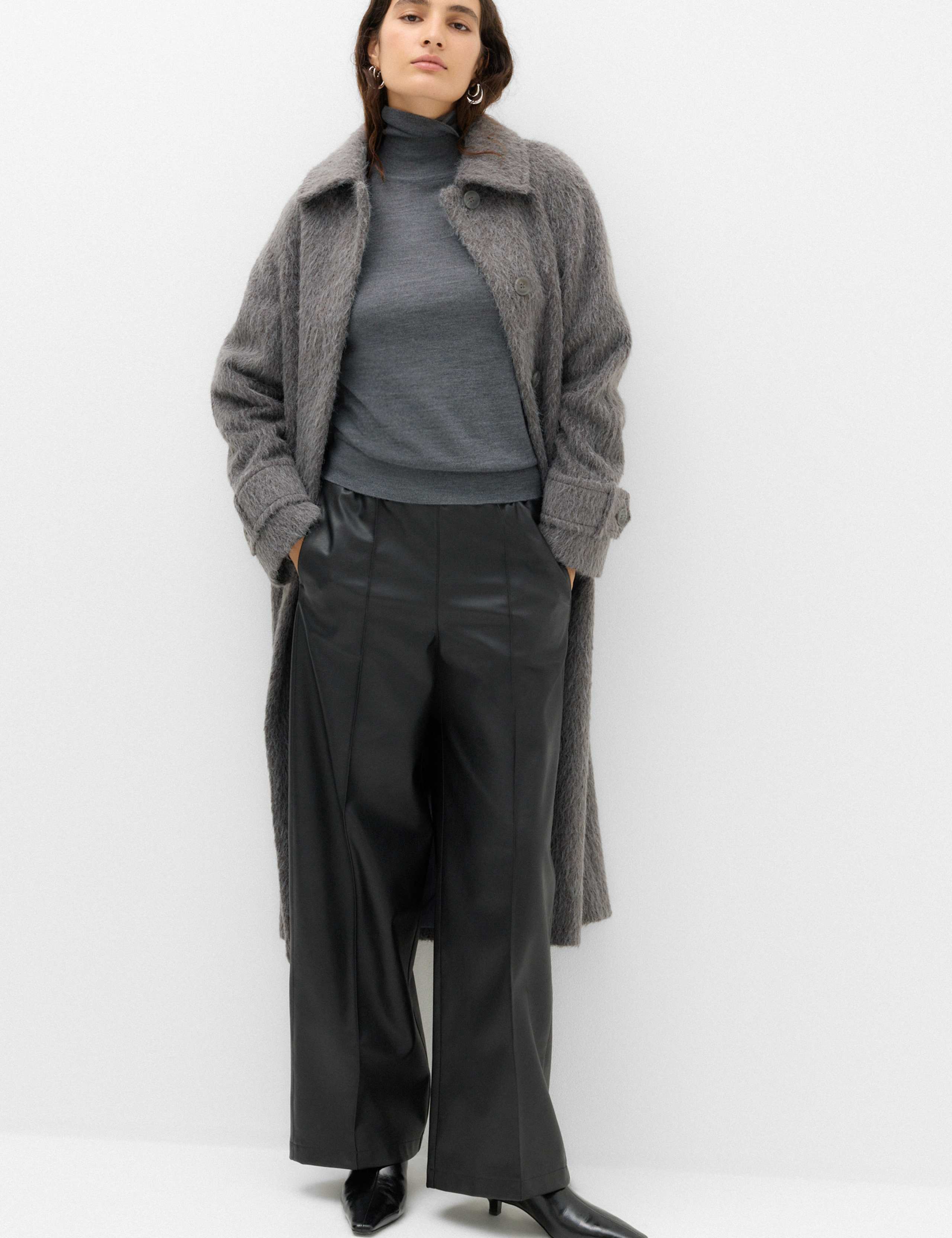Brushed Longline Car Coat 1 of 7