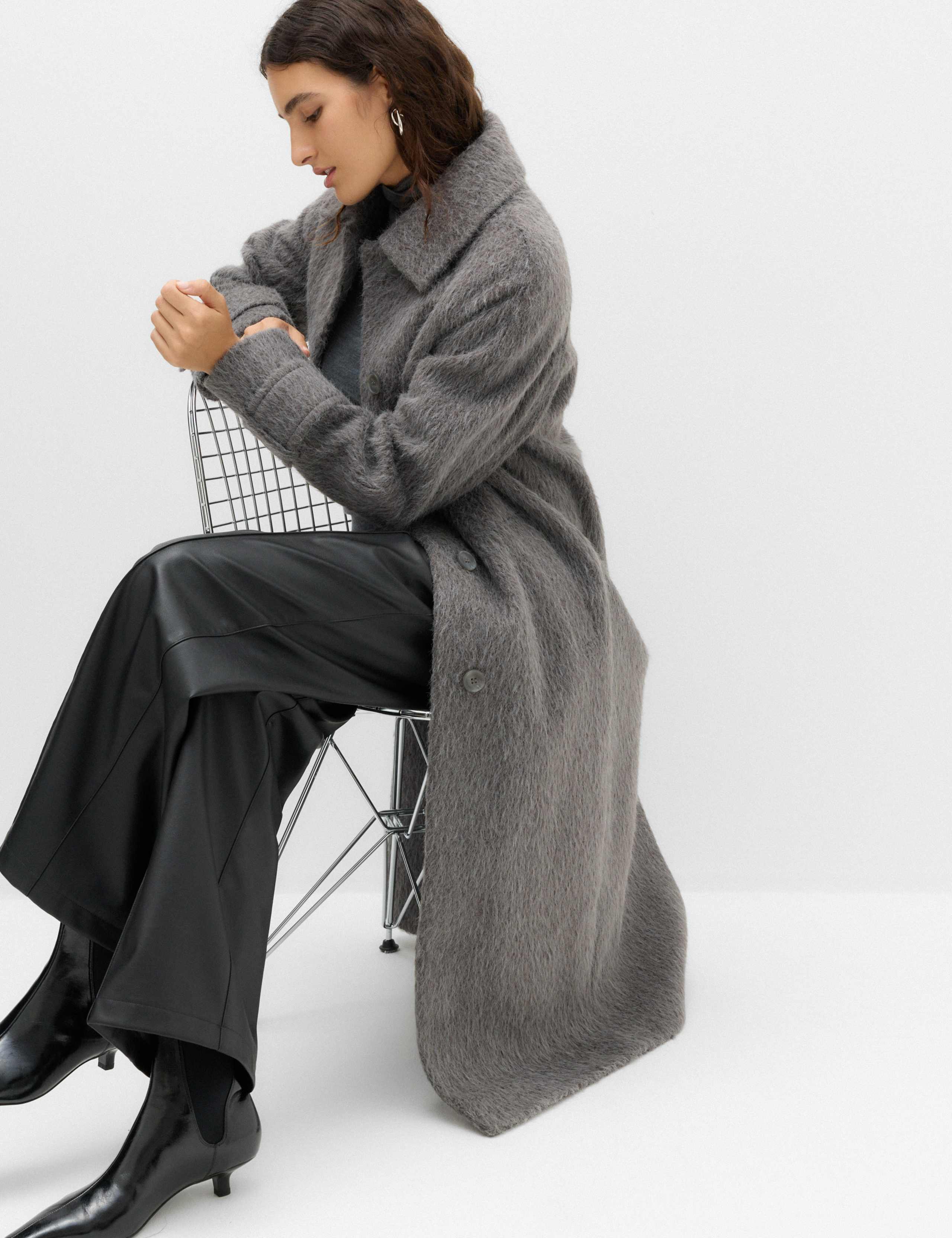 Brushed Longline Car Coat 6 of 7