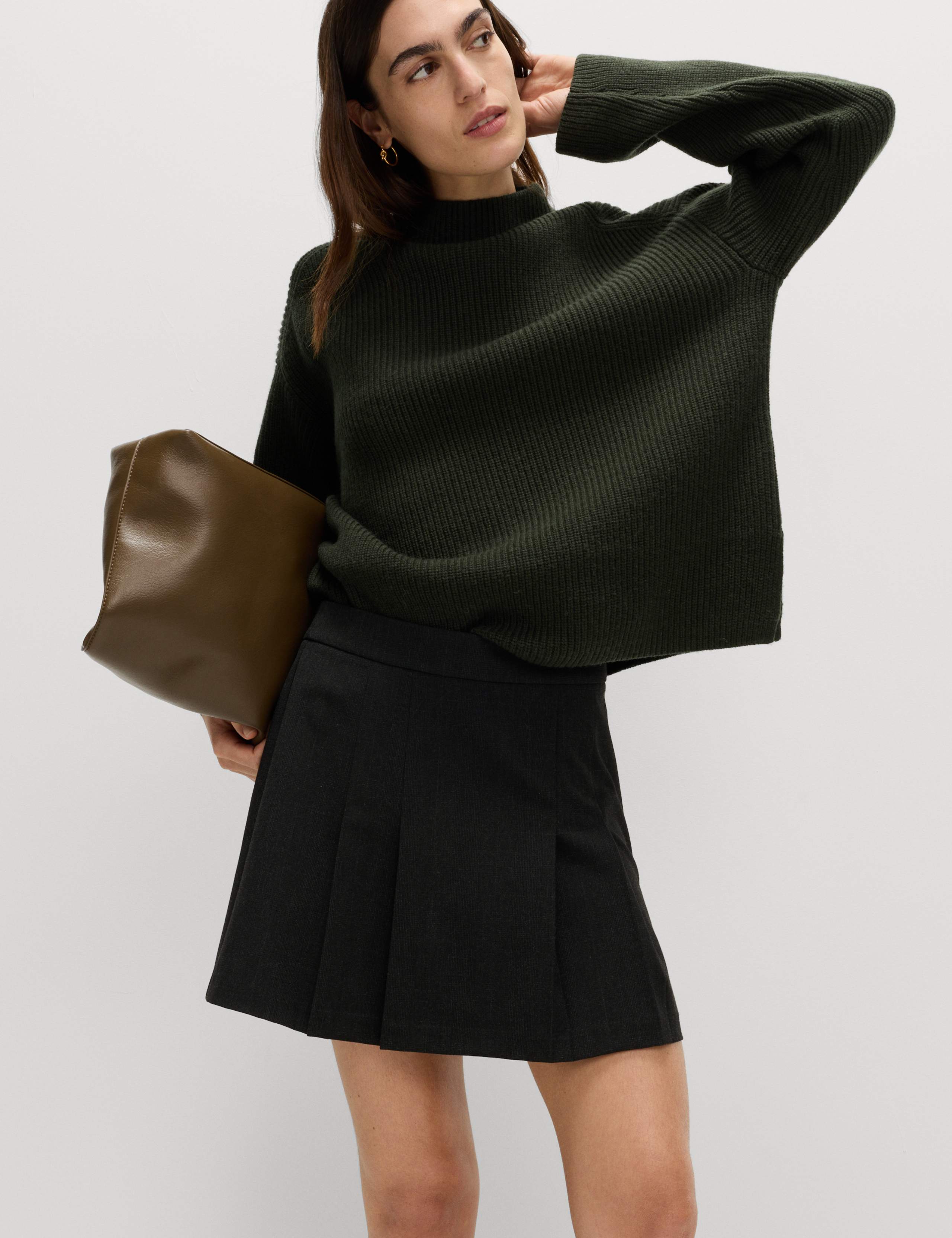 Check Pleated Mini Skirt 2 of 5