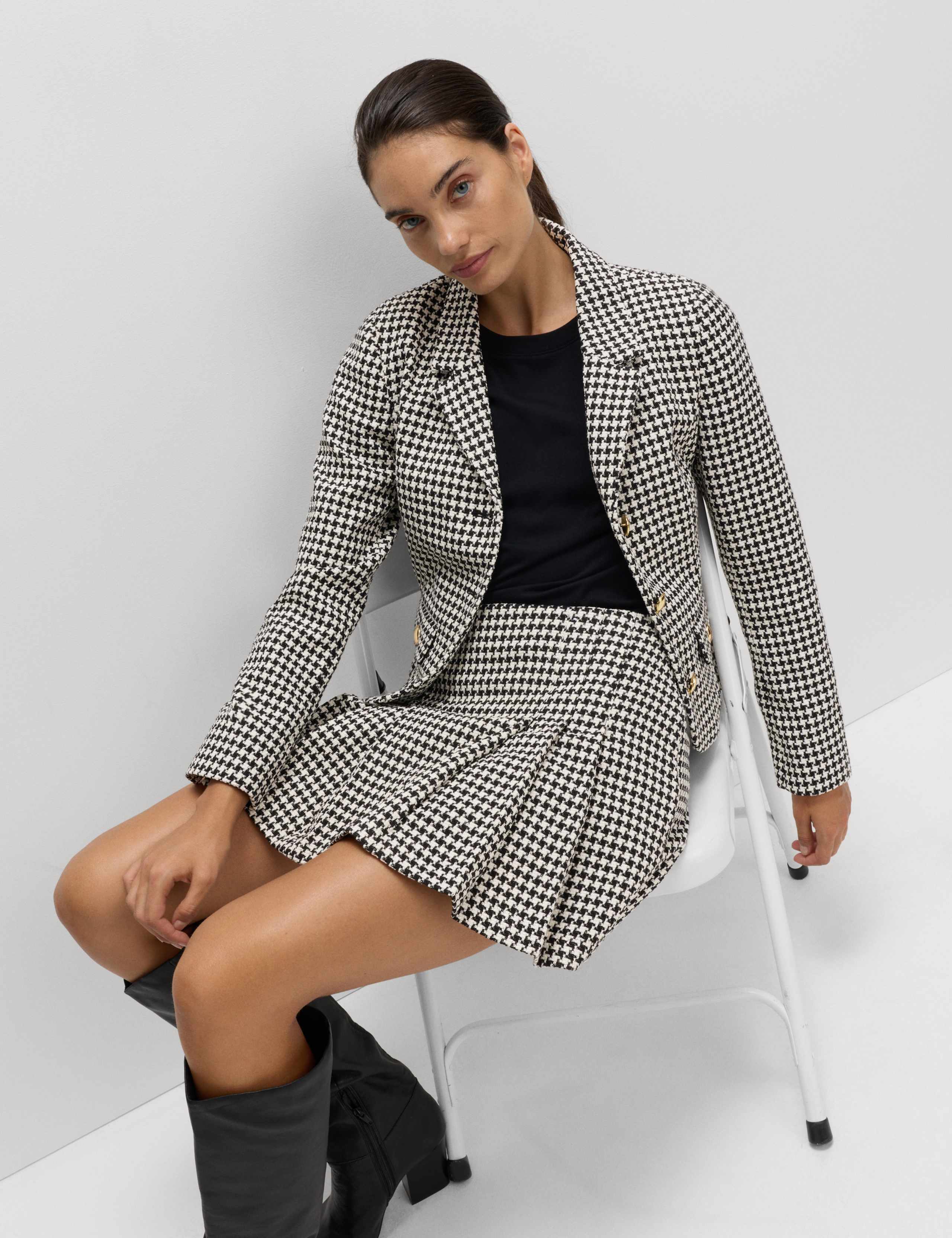 Cotton Rich Tweed Collarless Jacket 5 of 6