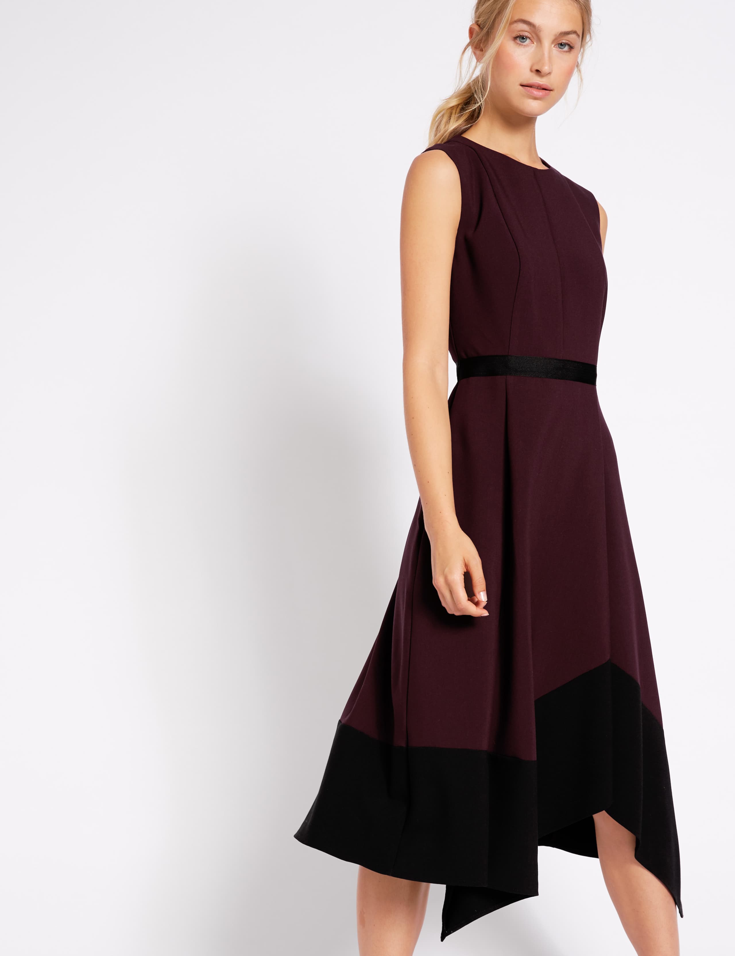 Colour Block Asymmetric Midi Dress 3 of 5