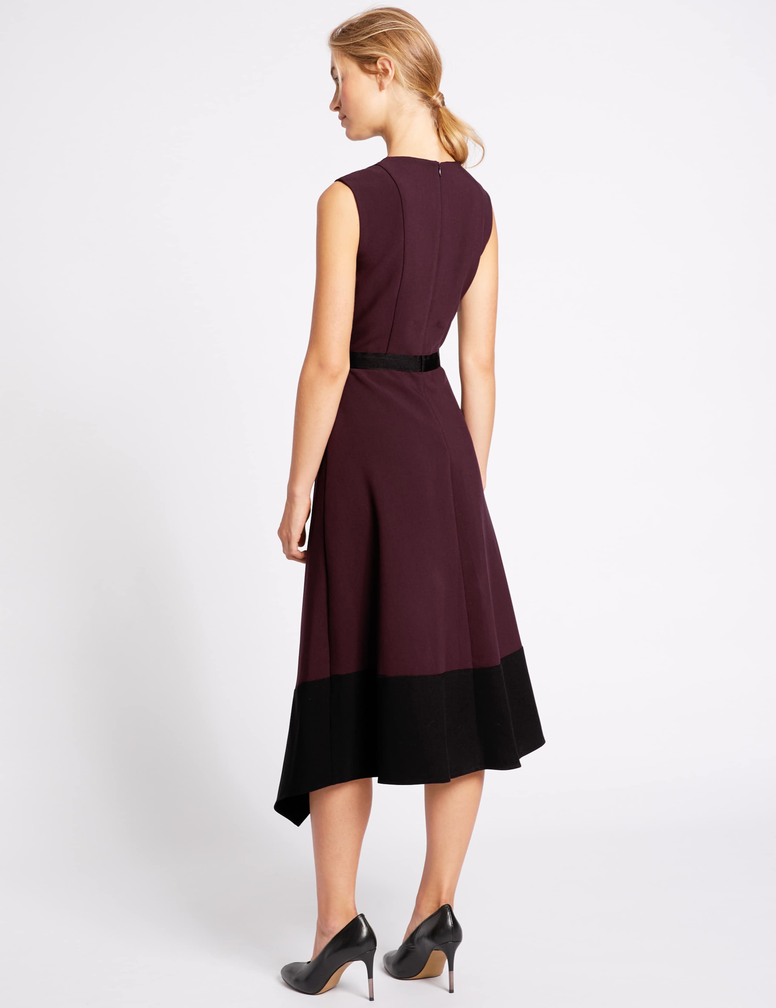 Colour Block Asymmetric Midi Dress 4 of 5