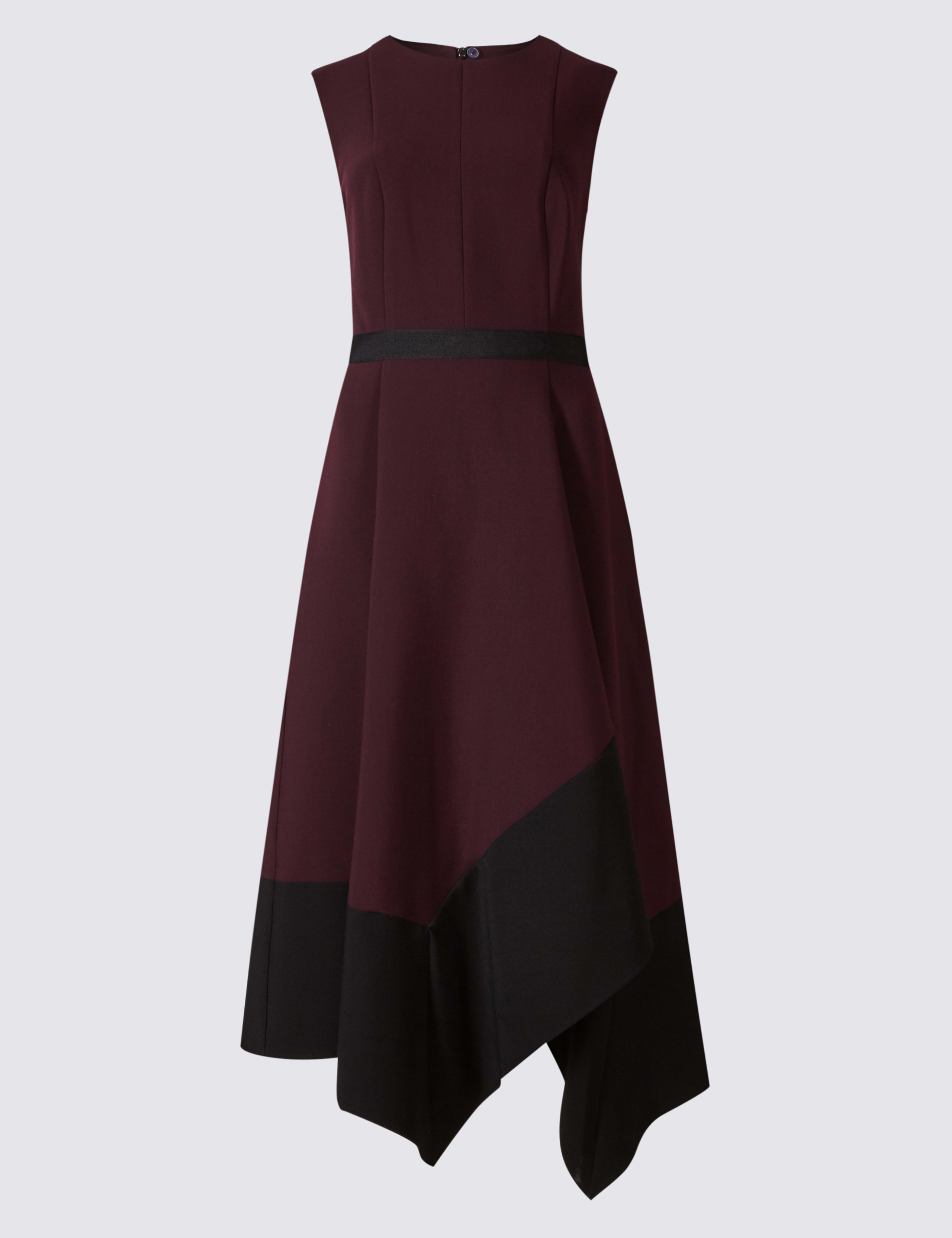 Colour Block Asymmetric Midi Dress 2 of 5