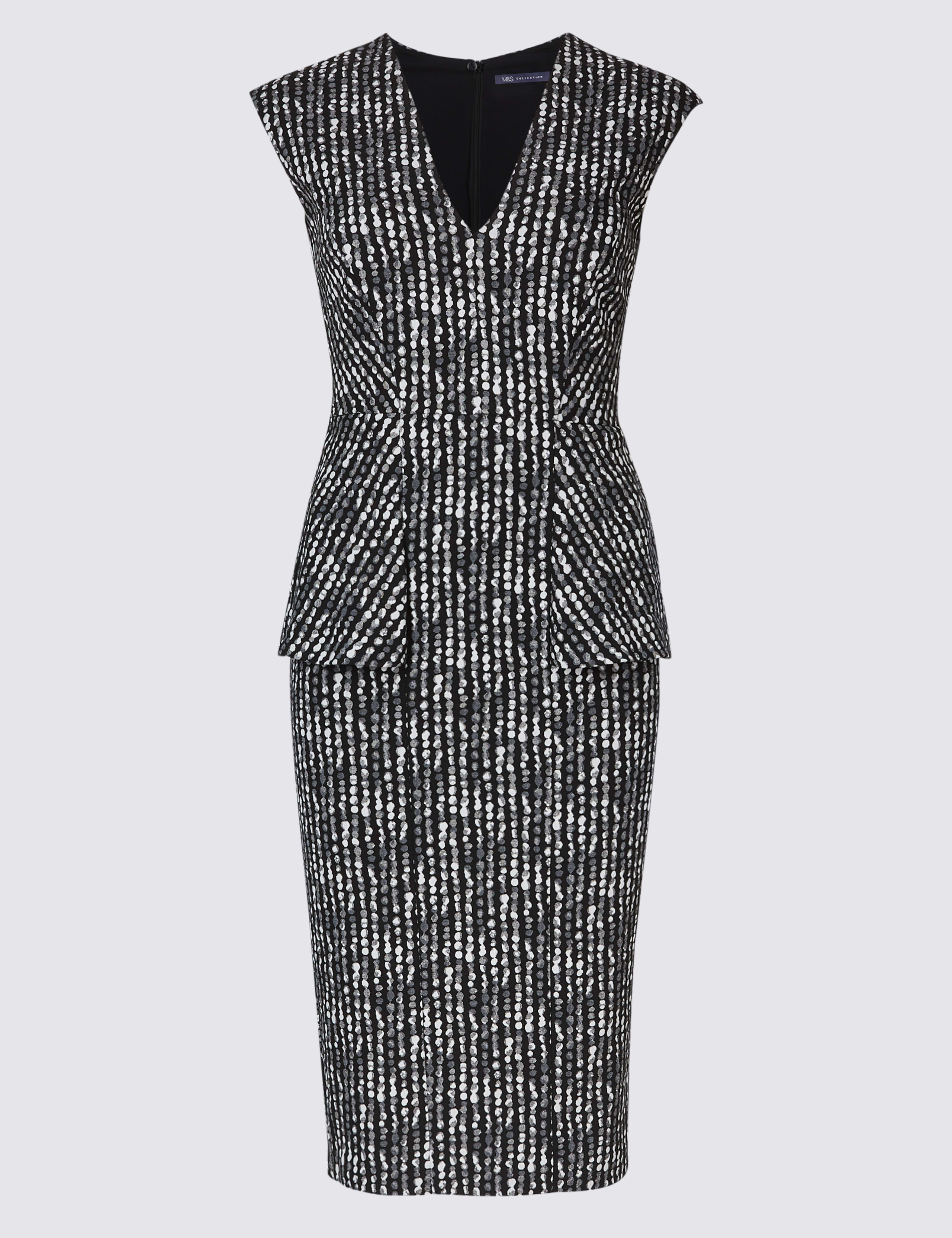 Textured Peplum Bodycon Dress 2 of 4