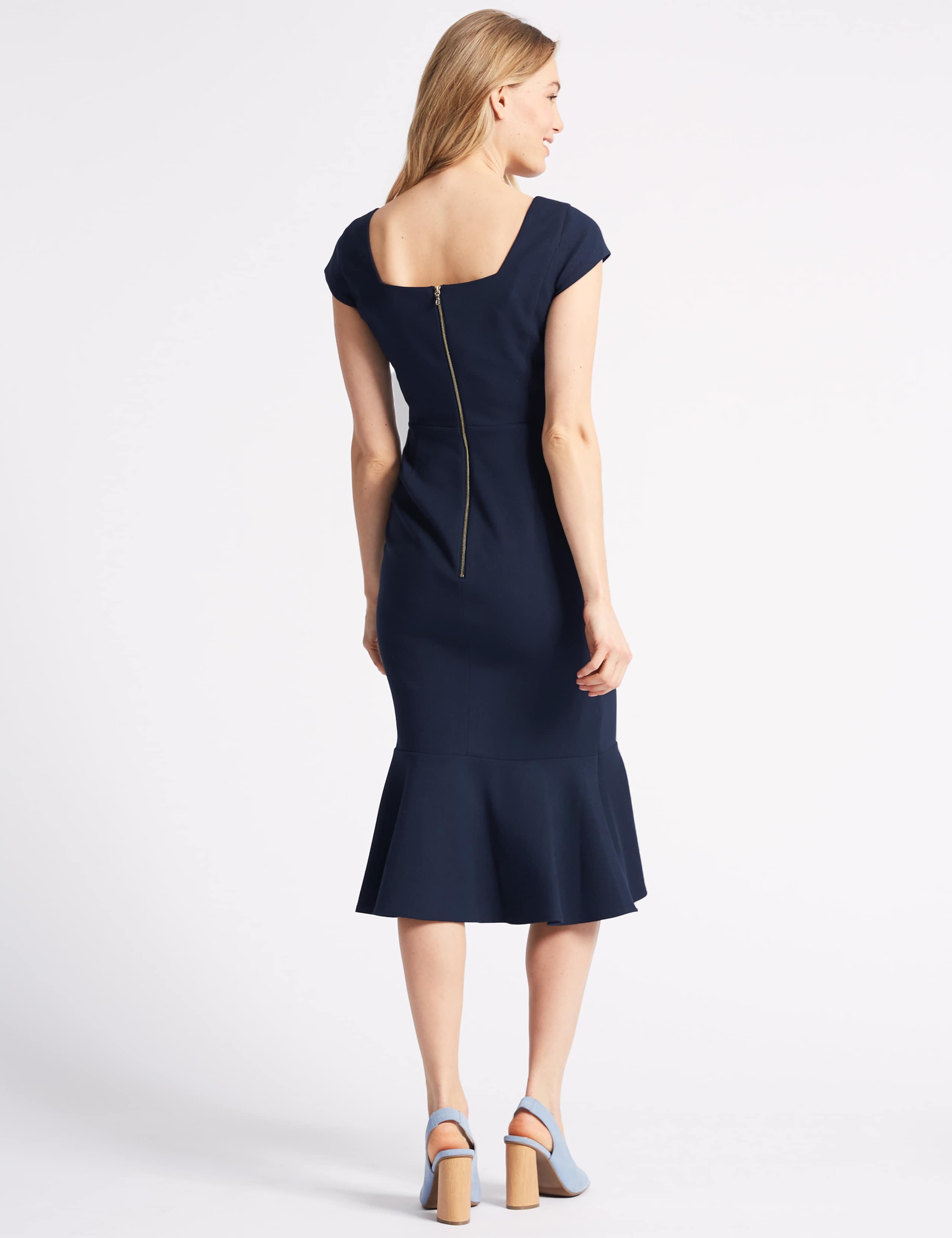 Crepe Fish Tail Bodycon Midi Dress 4 of 4