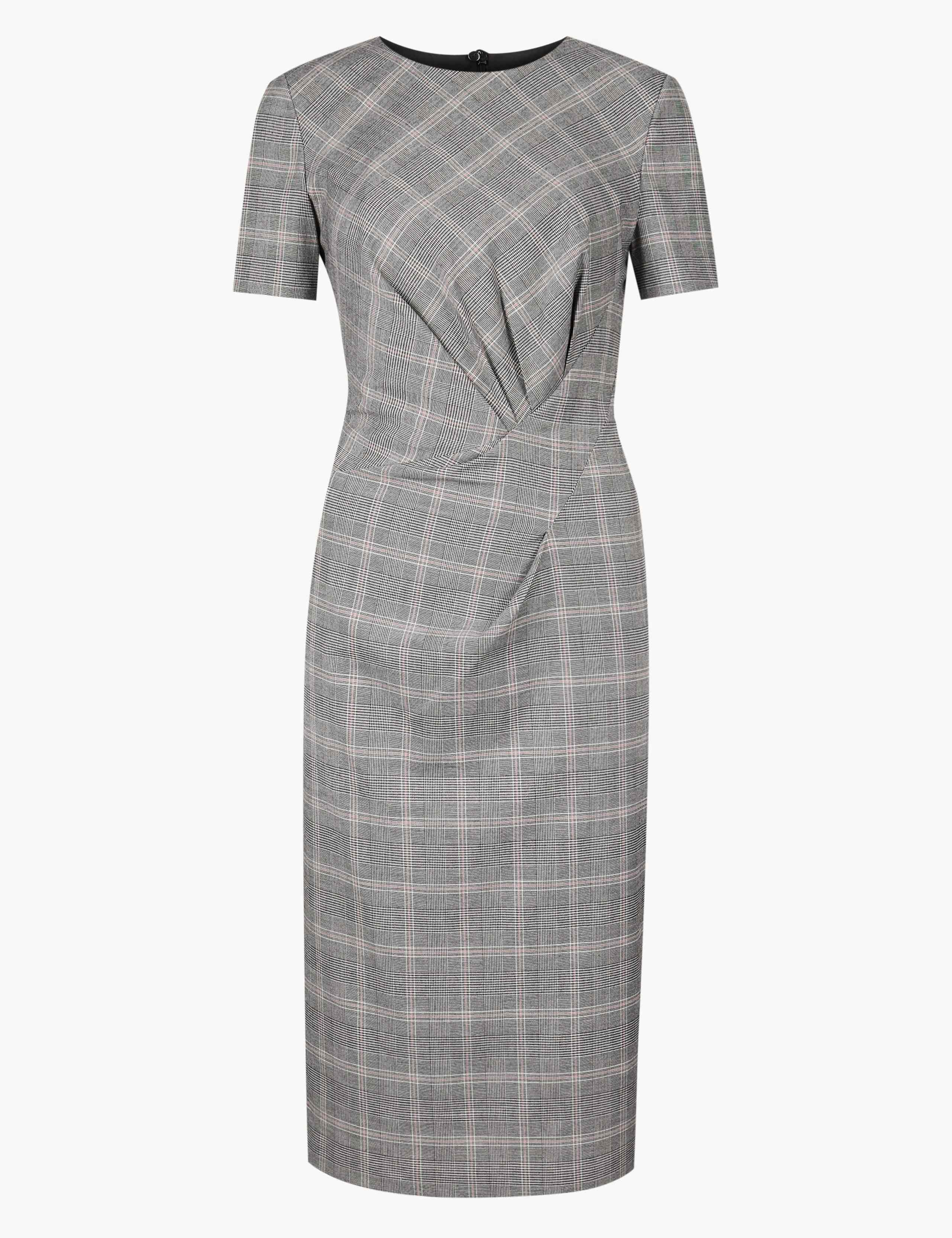 Checked Short Sleeve Bodycon Dress 2 of 4