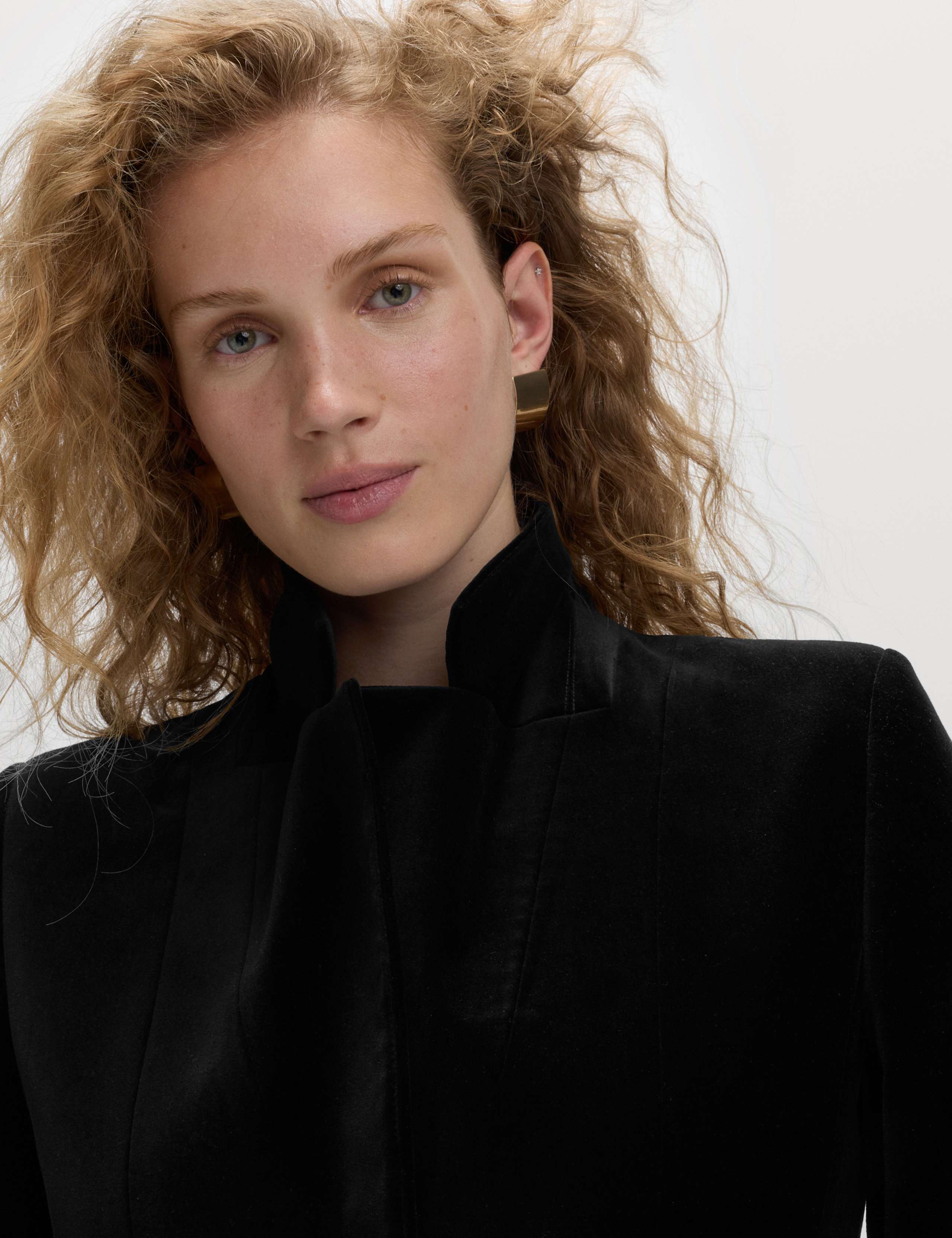 Cotton Rich Velvet Waisted Tailored Blazer 3 of 7