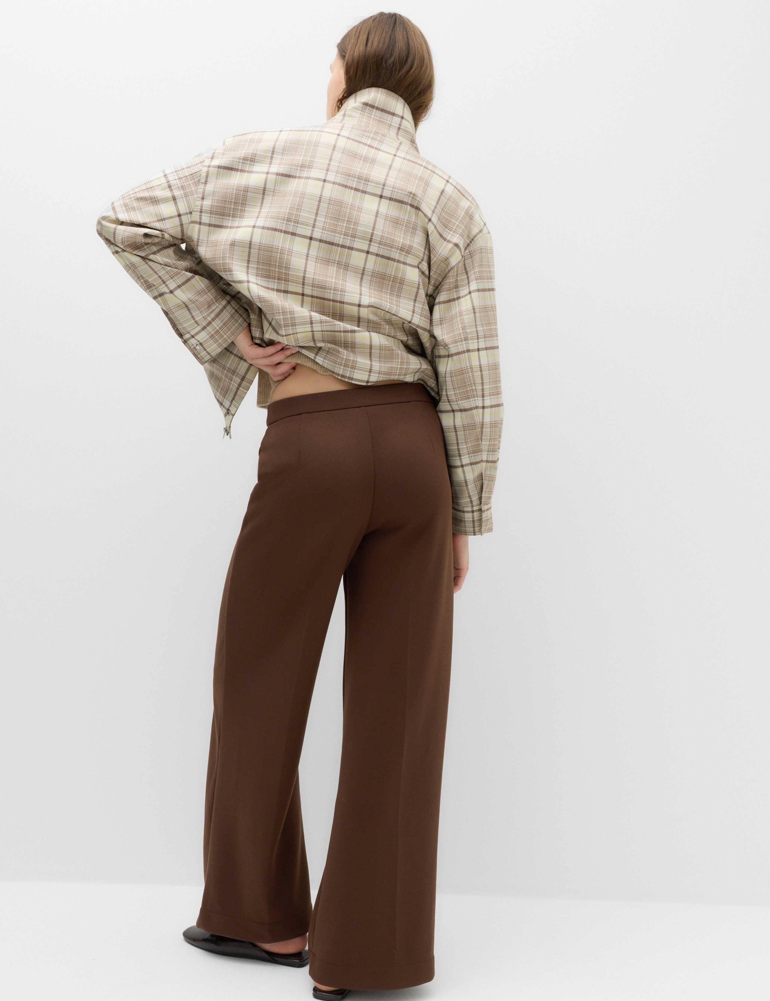 Premium Jersey Seam Detail Wide Leg Trousers 4 of 6
