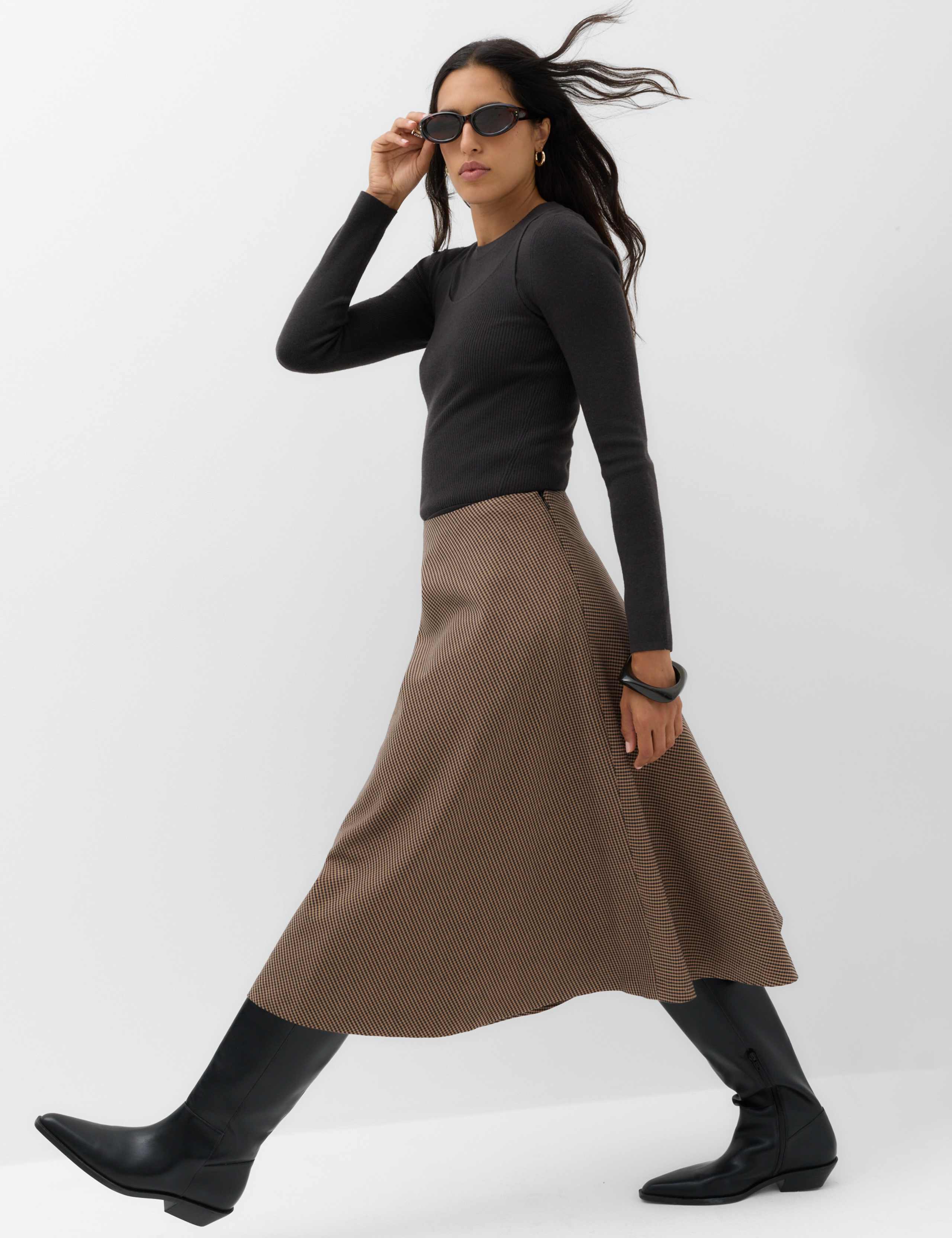 Checked Midi Circle Skirt 6 of 6