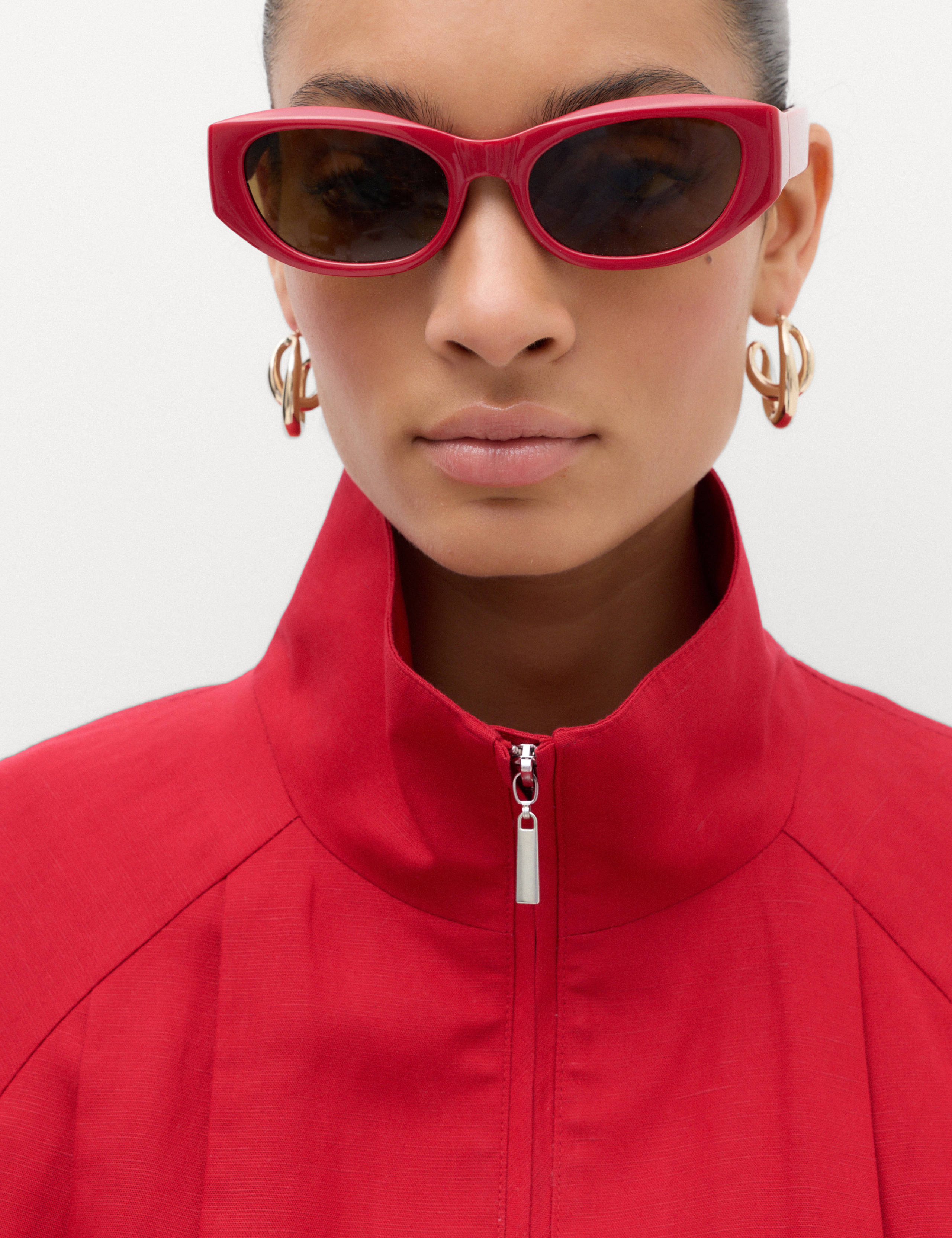 Lyocell Rich Pleated Funnel Neck Jacket 6 of 6