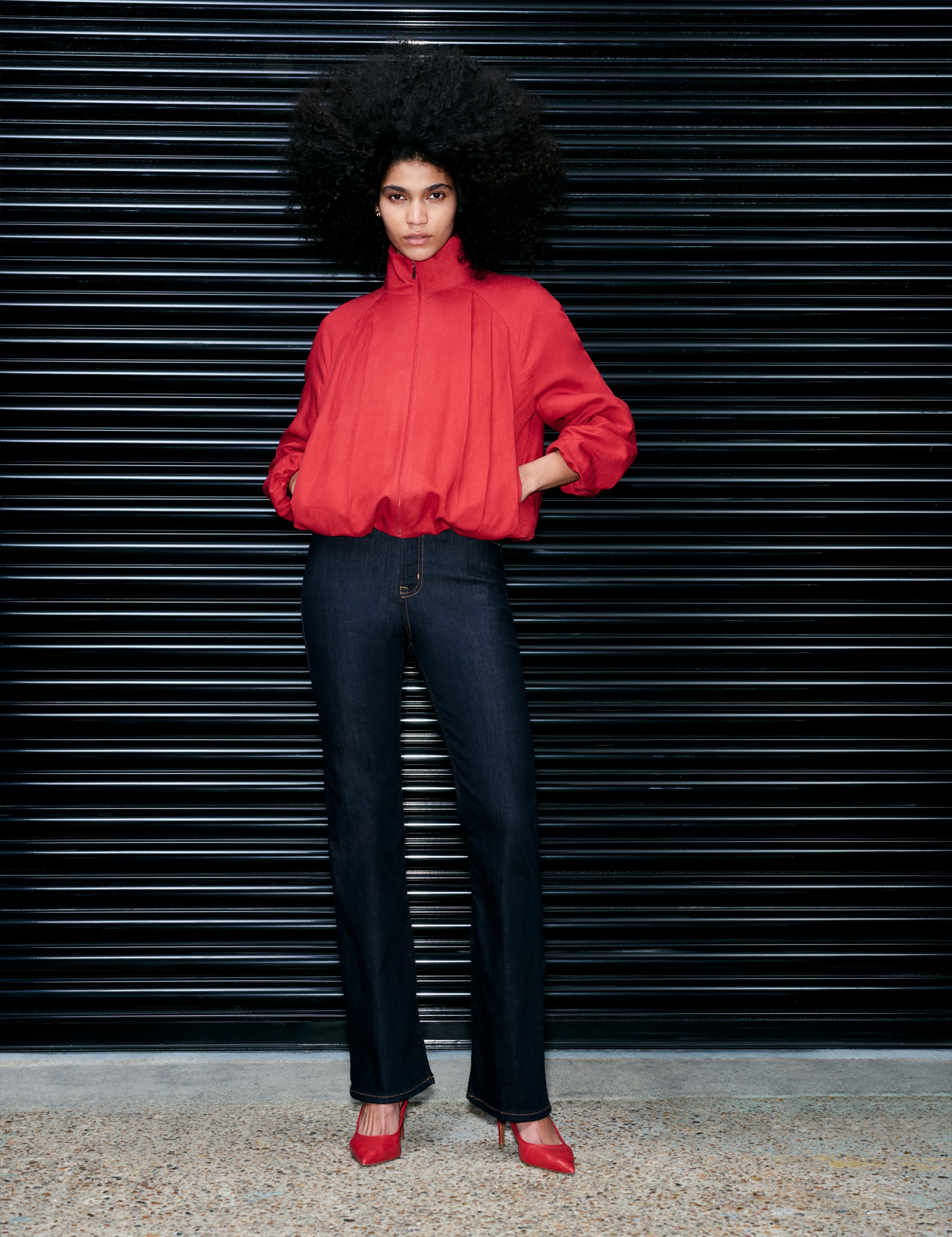 Lyocell Rich Pleated Funnel Neck Jacket 7 of 7