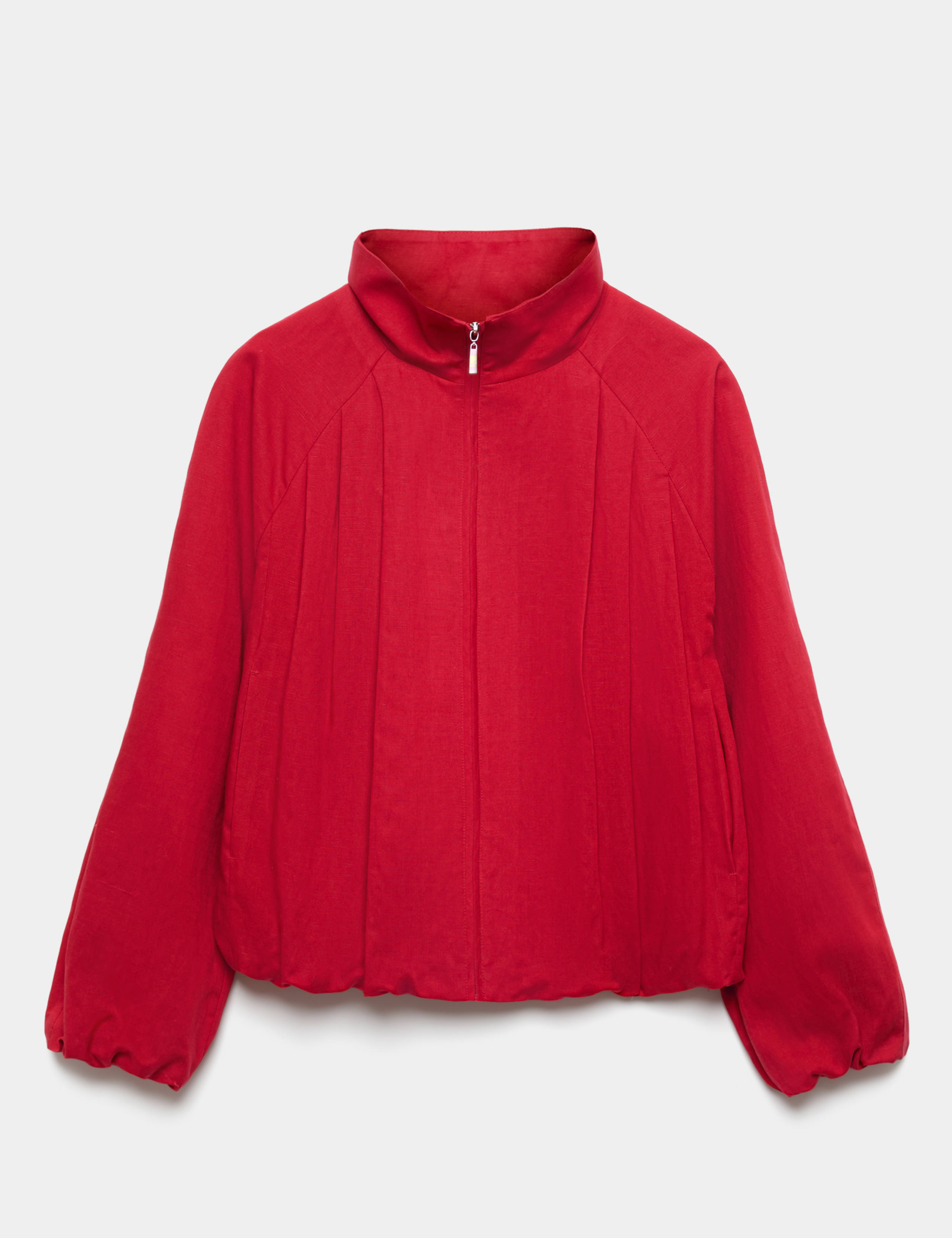 Lyocell Rich Pleated Funnel Neck Jacket 2 of 6
