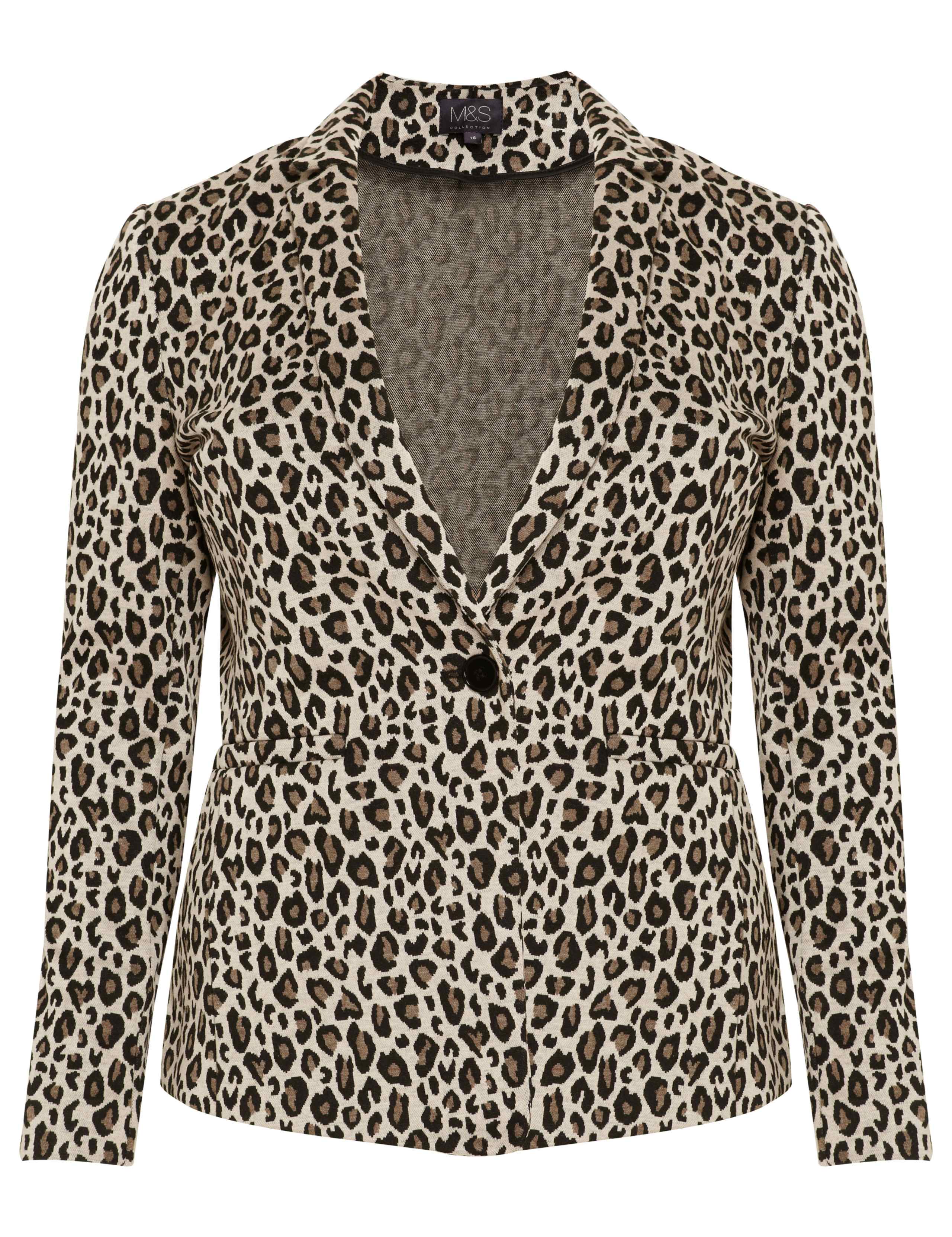 Plus Animal Print 1 Button Ponte Jacket 4 of 9