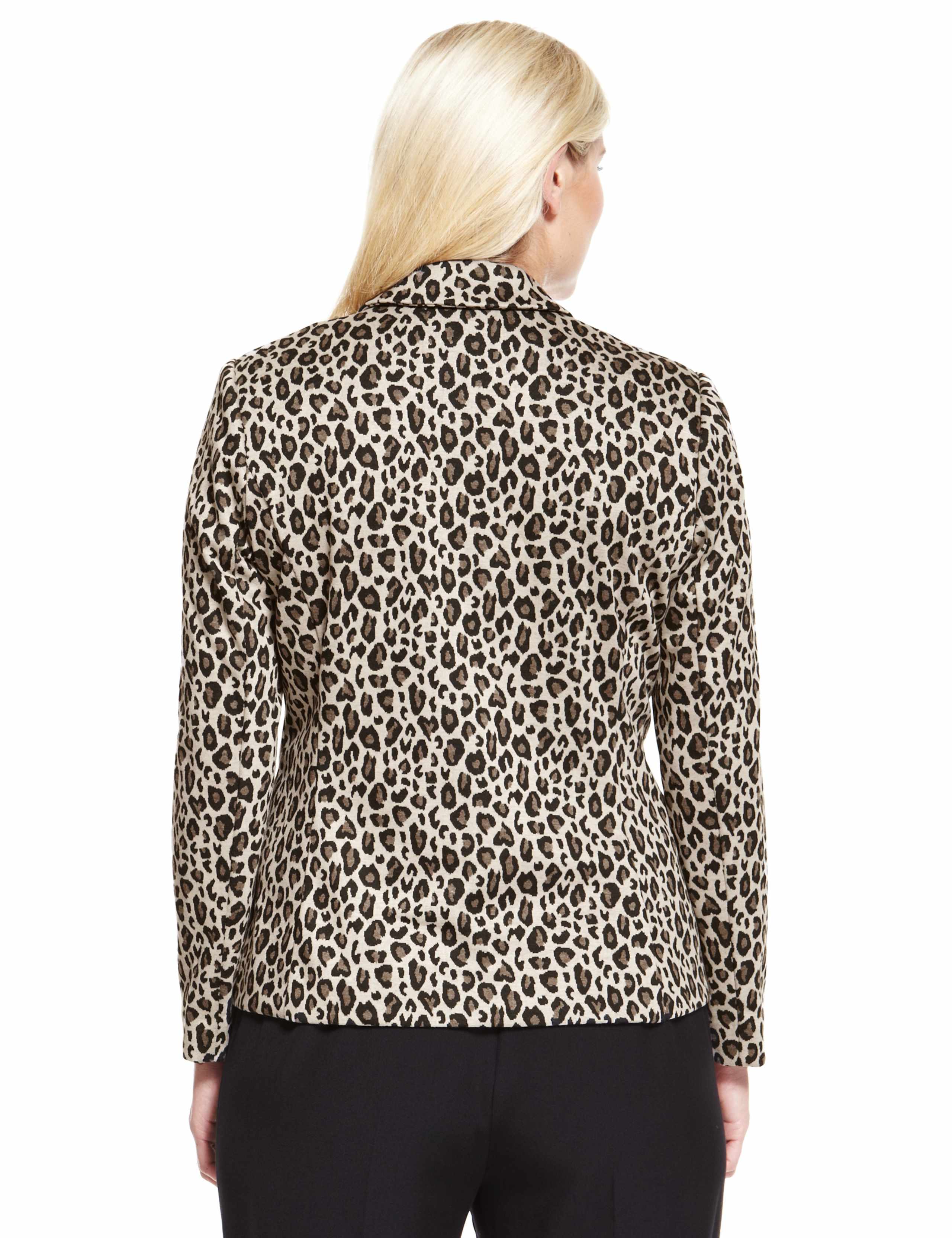 Plus Animal Print 1 Button Ponte Jacket 6 of 9