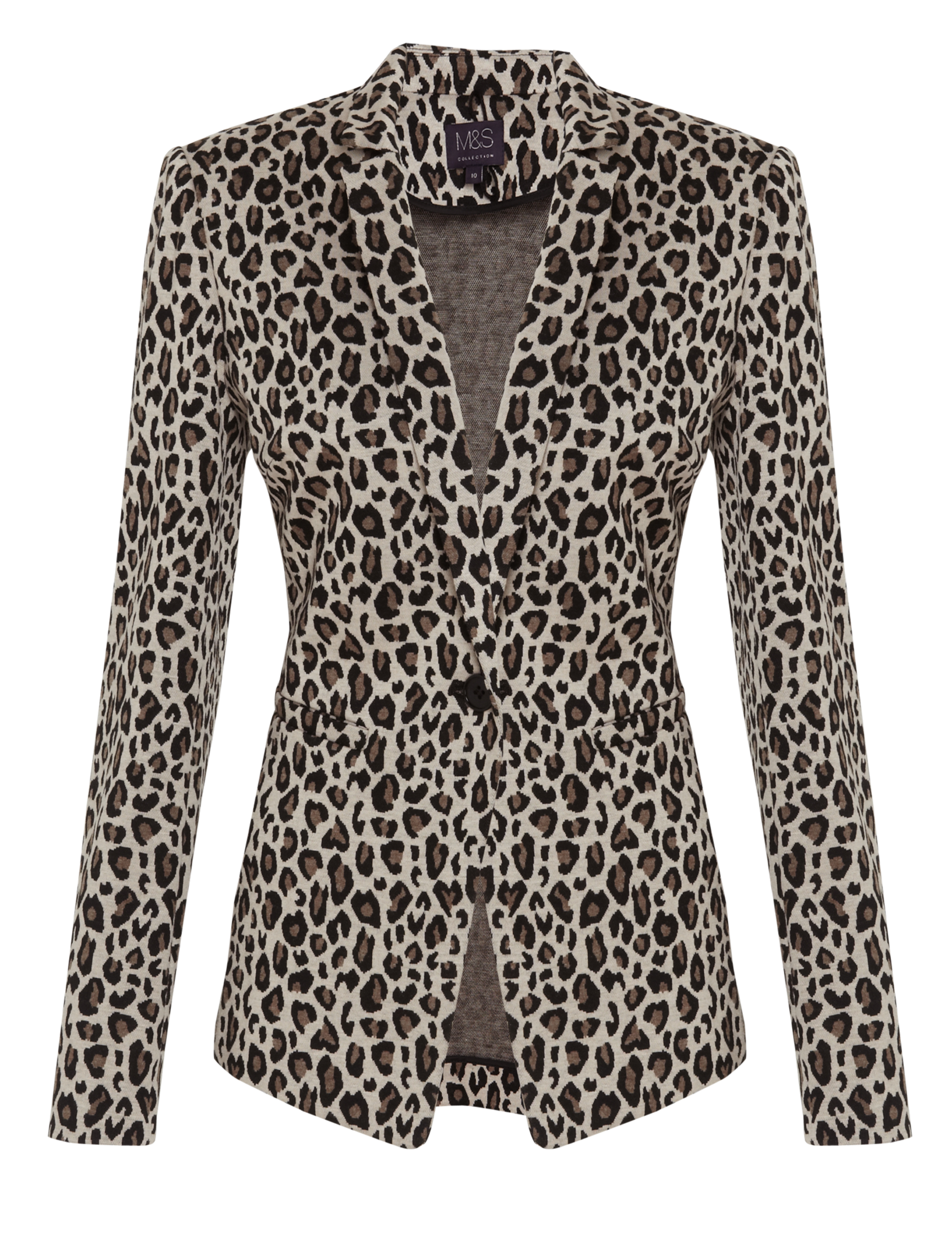 Plus Animal Print 1 Button Ponte Jacket 2 of 9