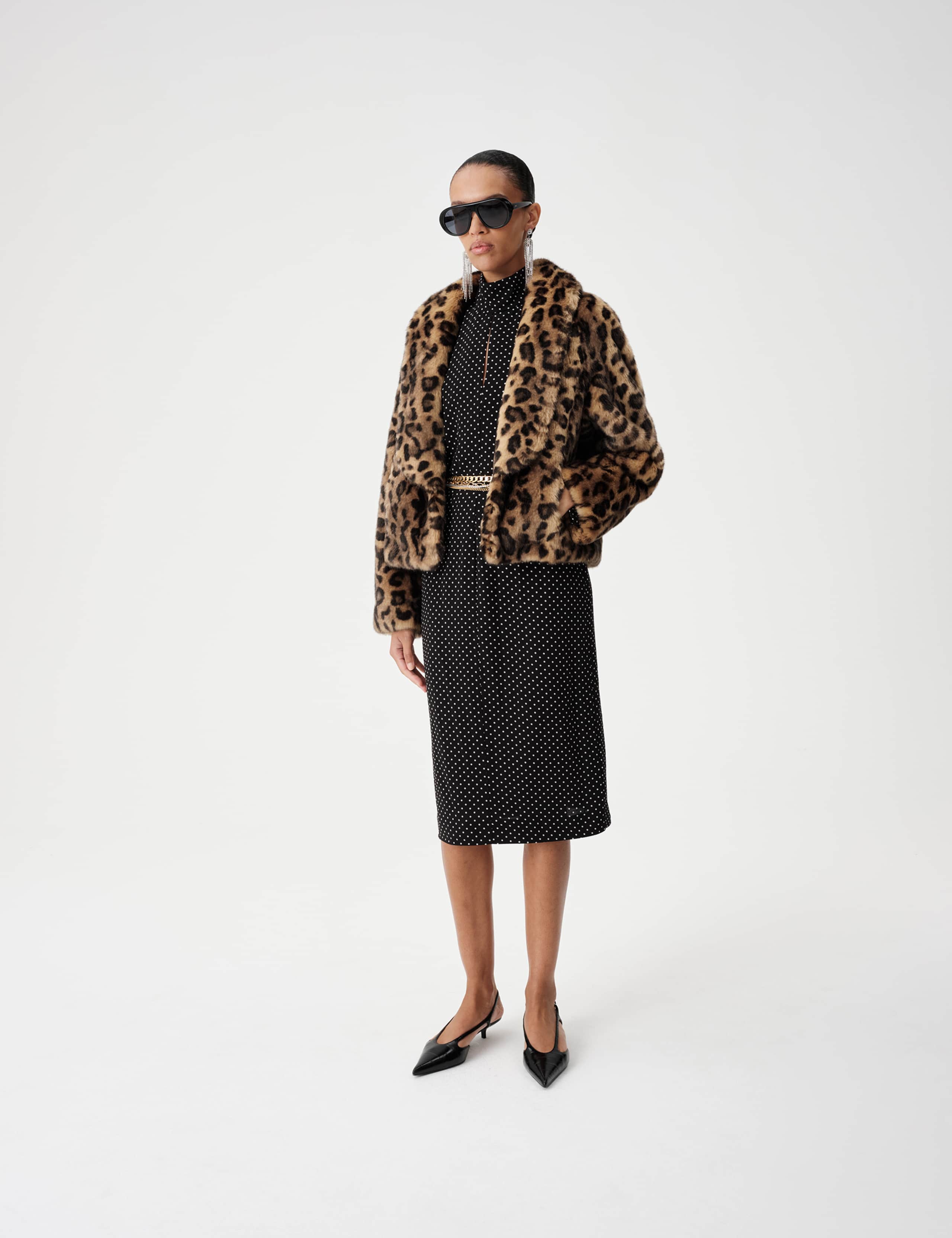 Faux Fur Leopard Print Cropped Jacket 3 of 7