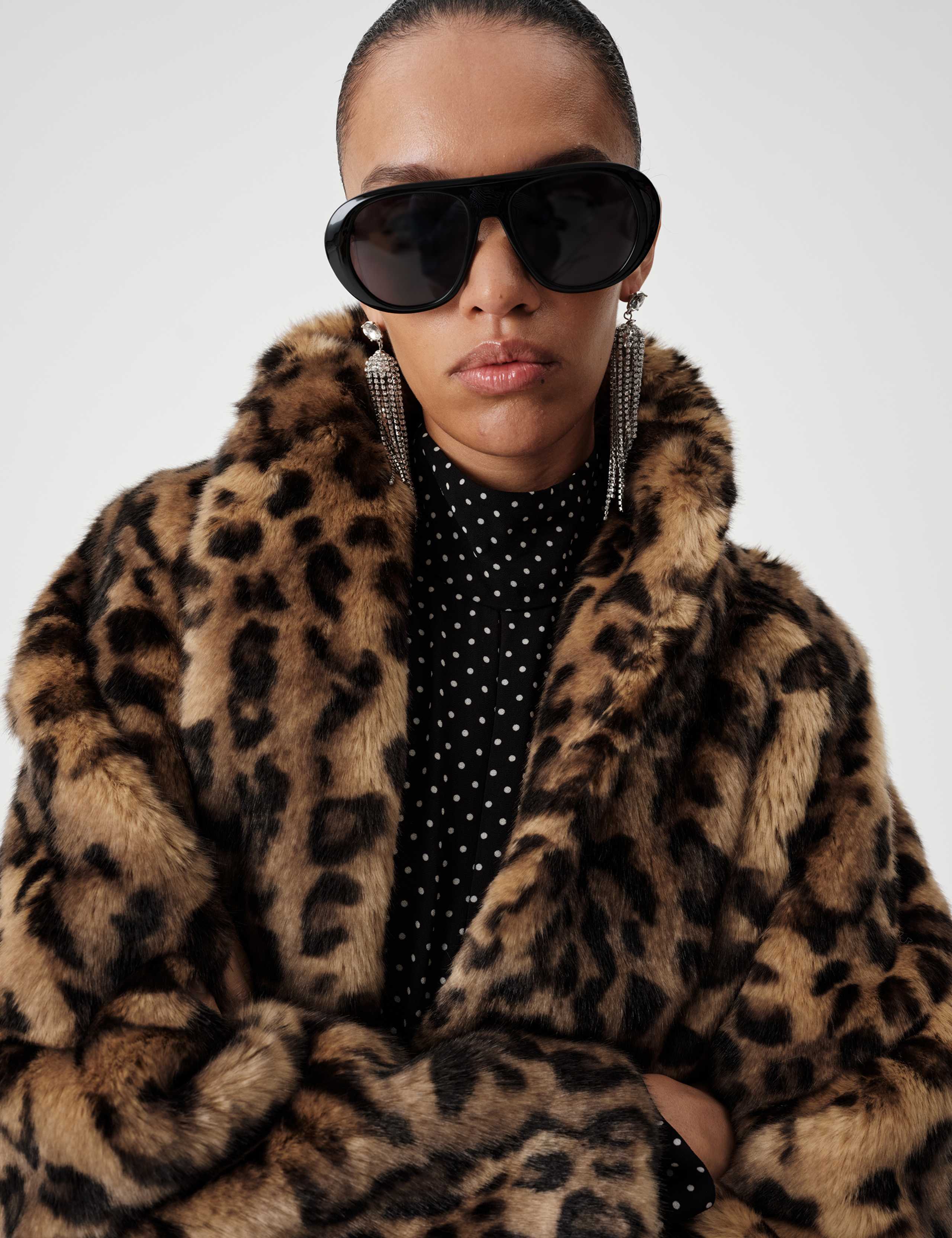 Faux Fur Leopard Print Cropped Jacket 4 of 7
