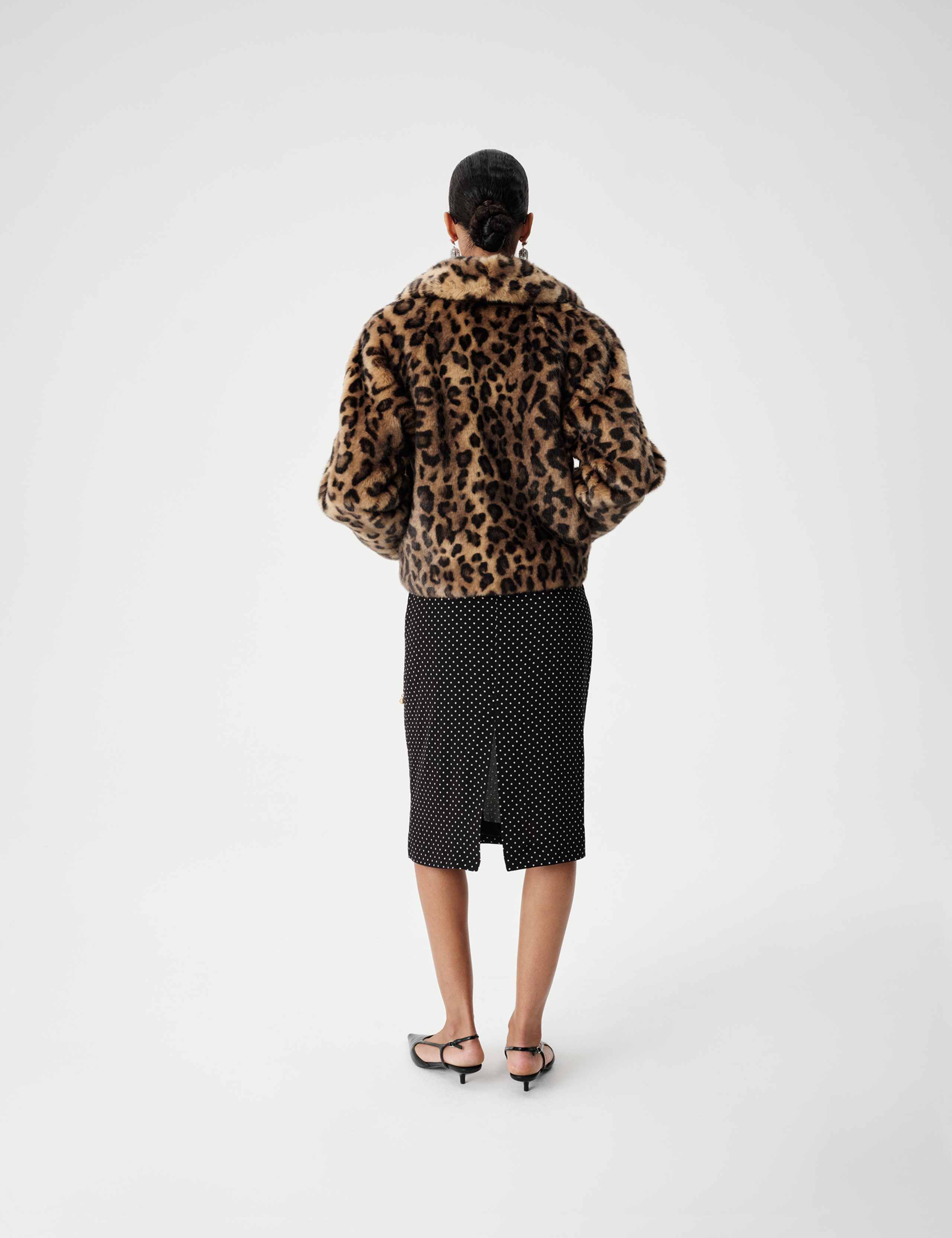 Faux Fur Leopard Print Cropped Jacket 6 of 7