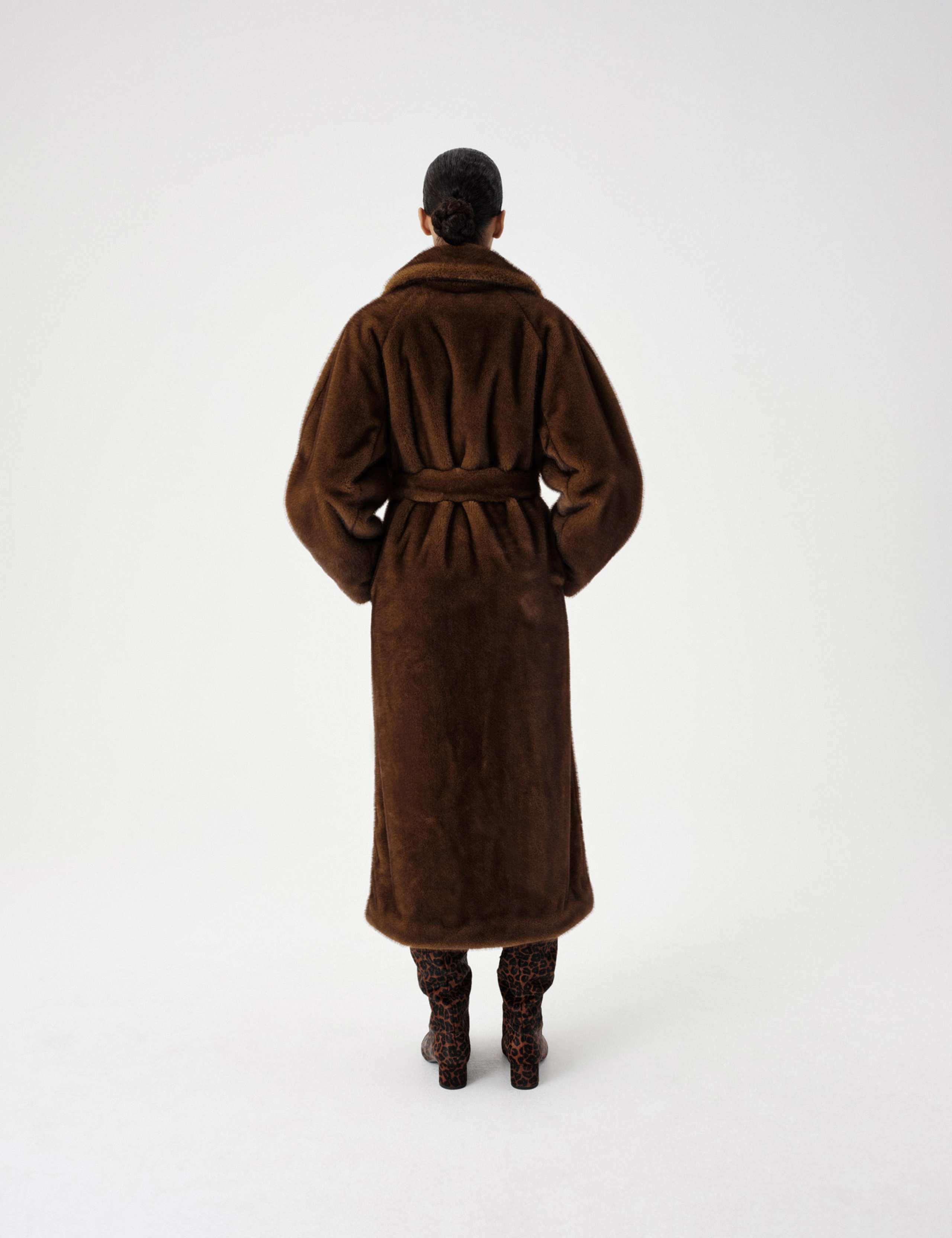Faux Fur Collared Longline Trench Coat 5 of 5