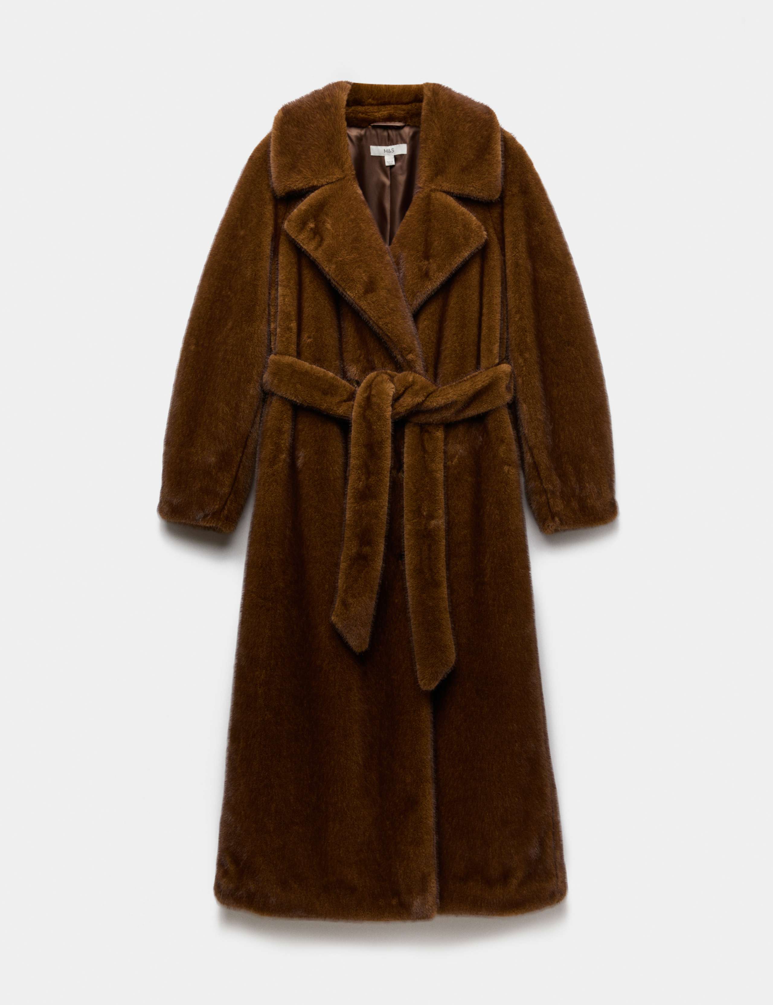 Faux Fur Collared Longline Trench Coat 2 of 5