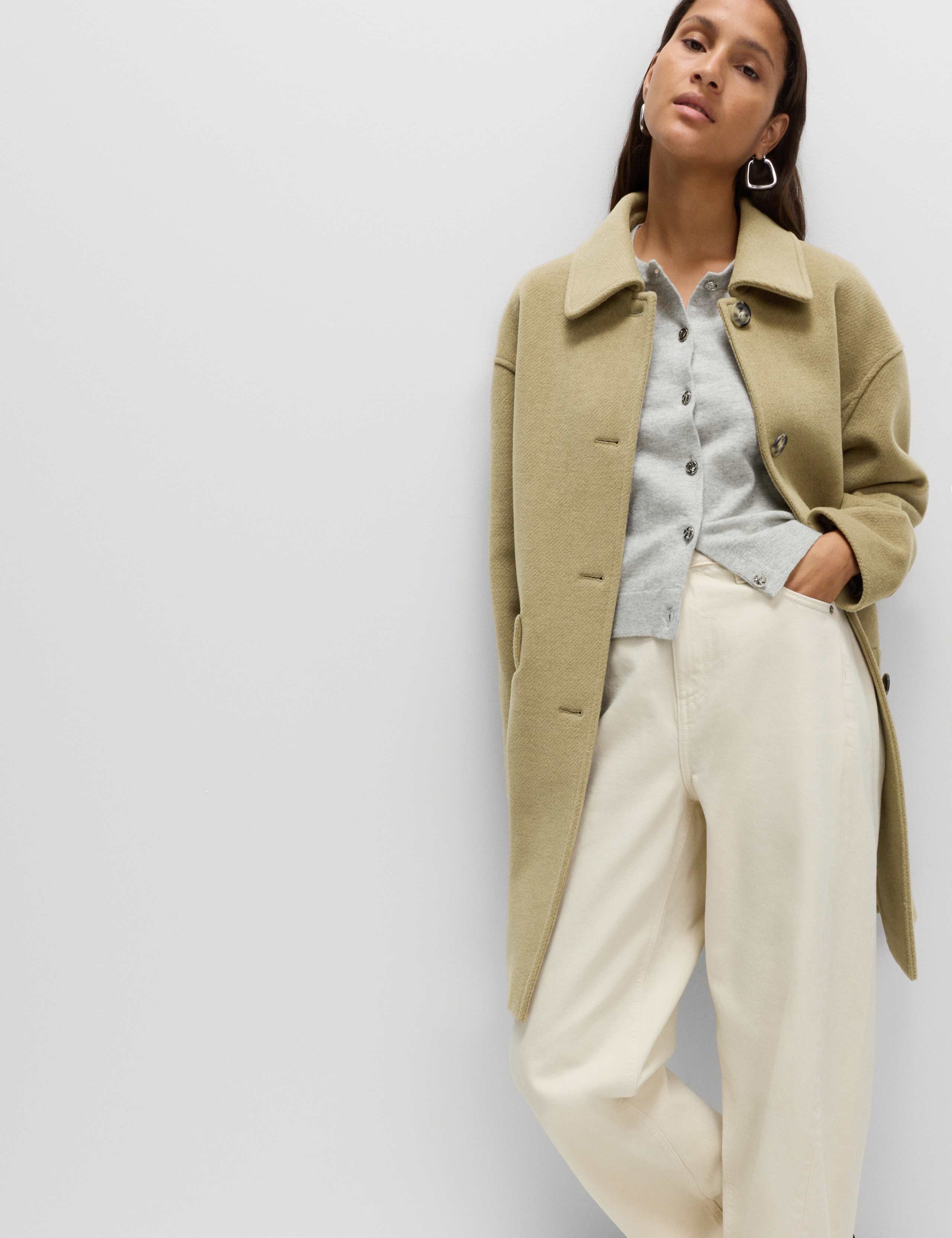Twill Single Breasted Collared Coat 3 of 7