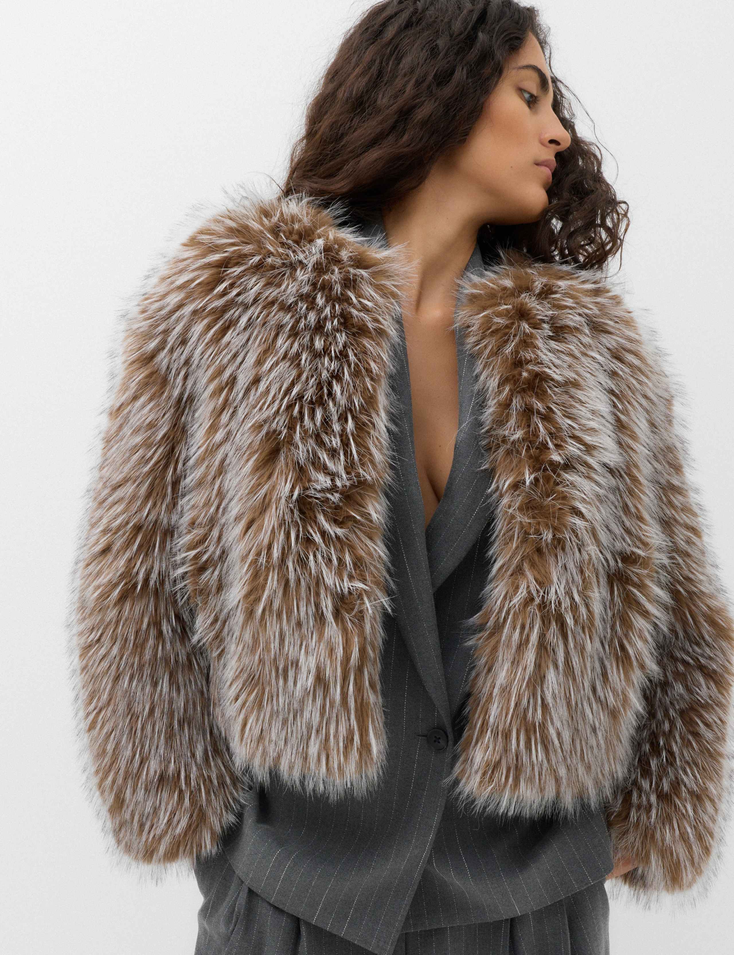 Faux Fur Tipped Short Jacket 1 of 6