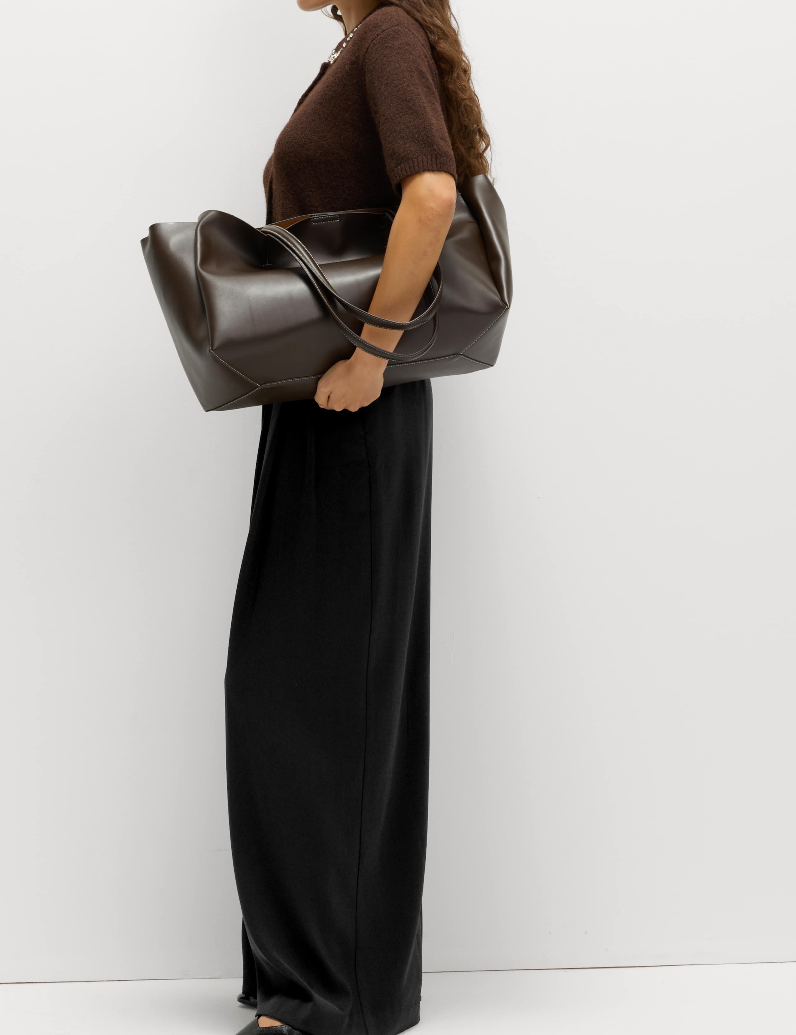 Satin Twill Triple Pleat Palazzo Trousers 4 of 6