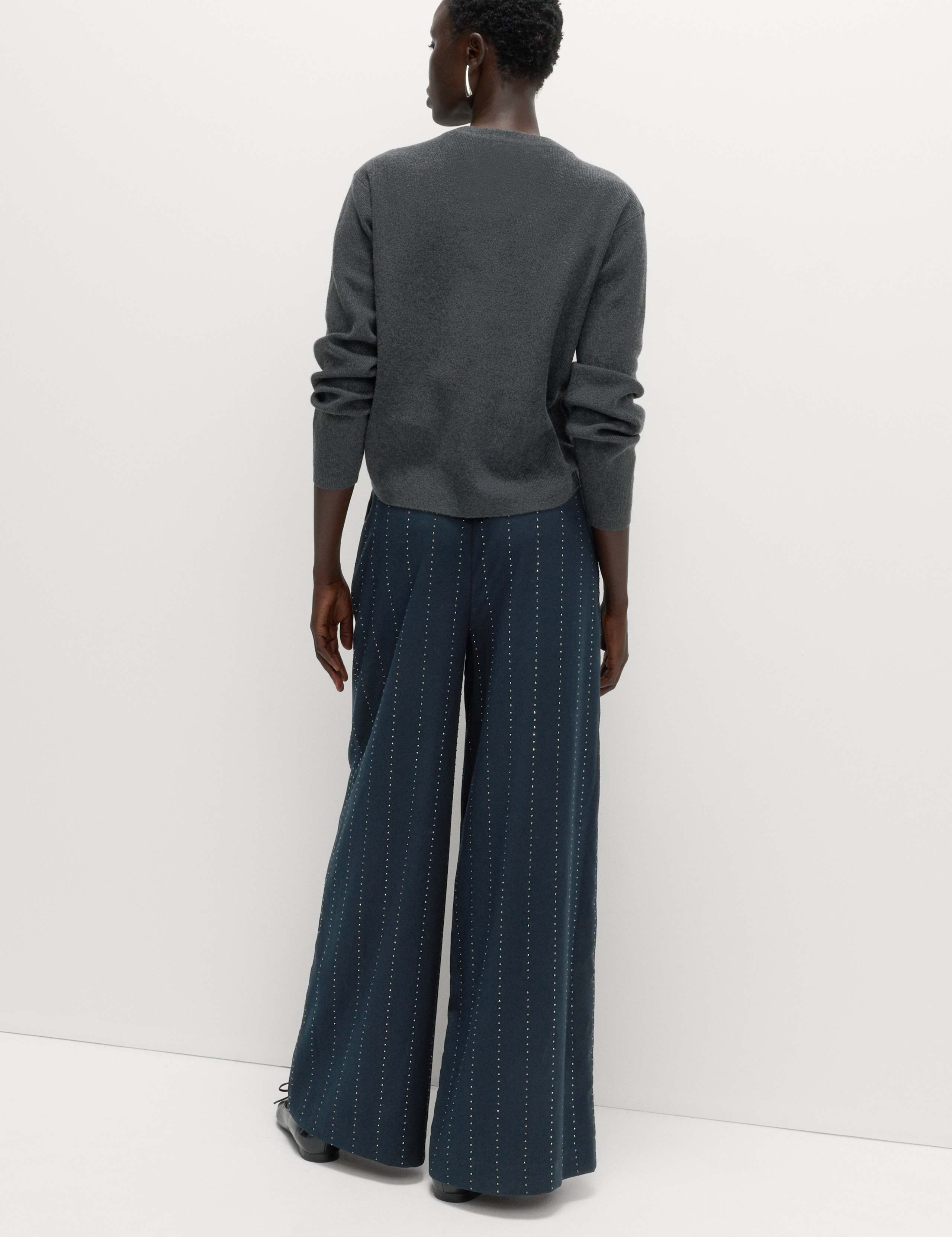 Striped Studded Straight Leg Trousers 6 of 6