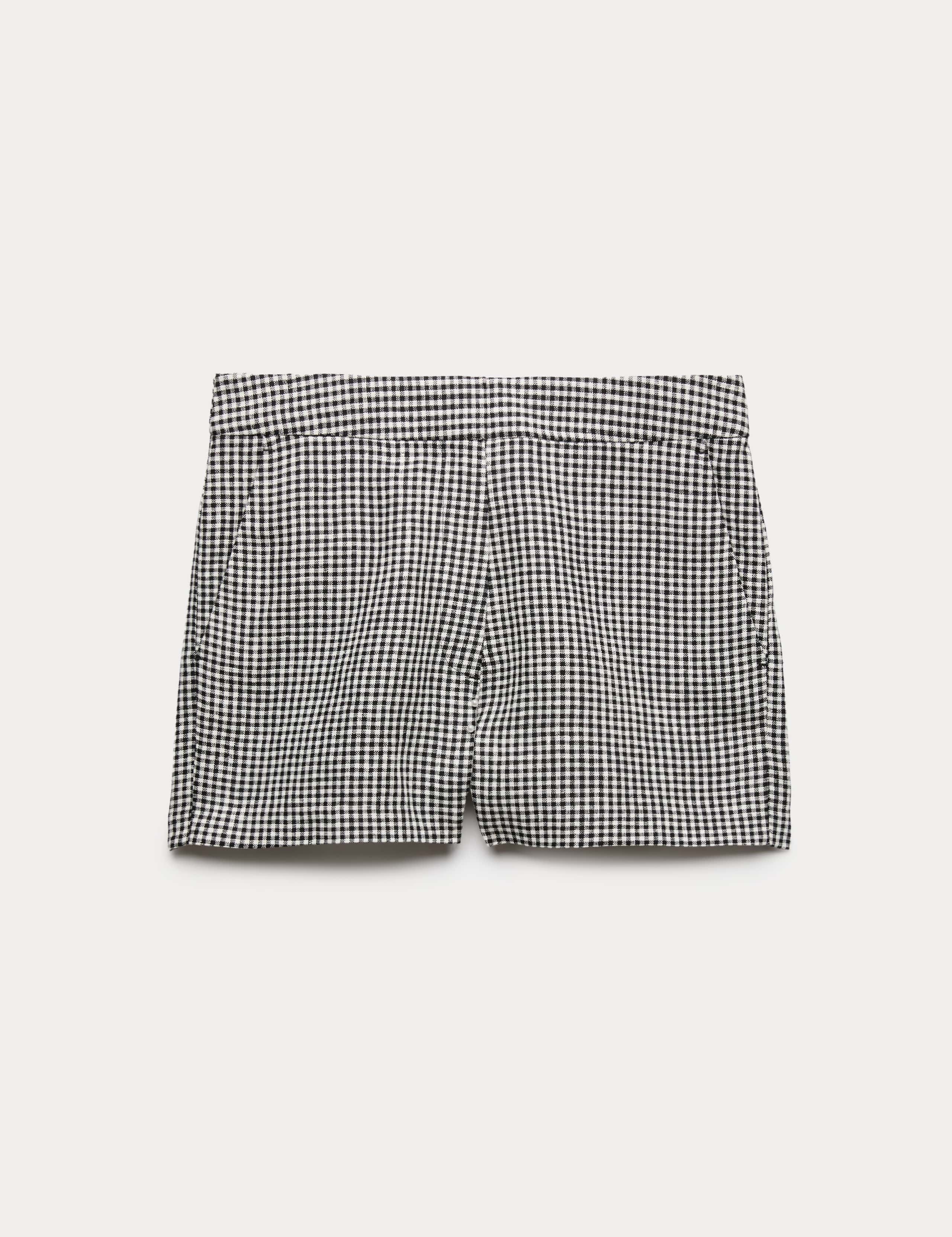 Pure Linen Checked Shorts 2 of 6
