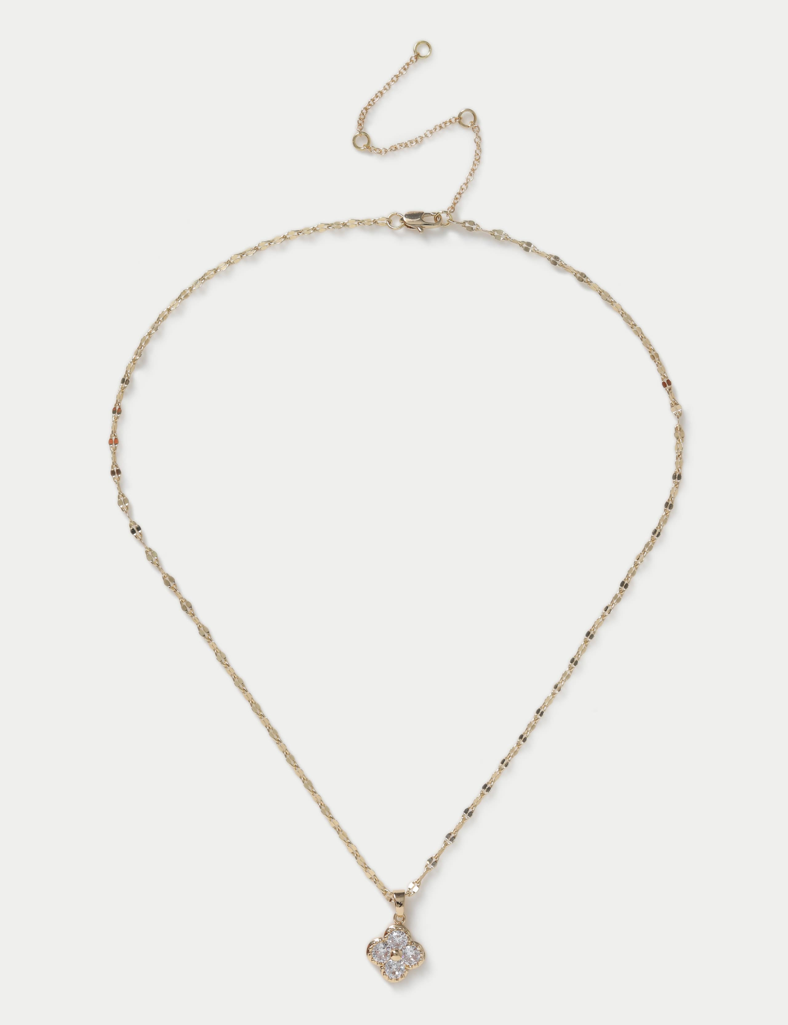 Cubic Zirconia Ditsy Flower Necklace 1 of 2