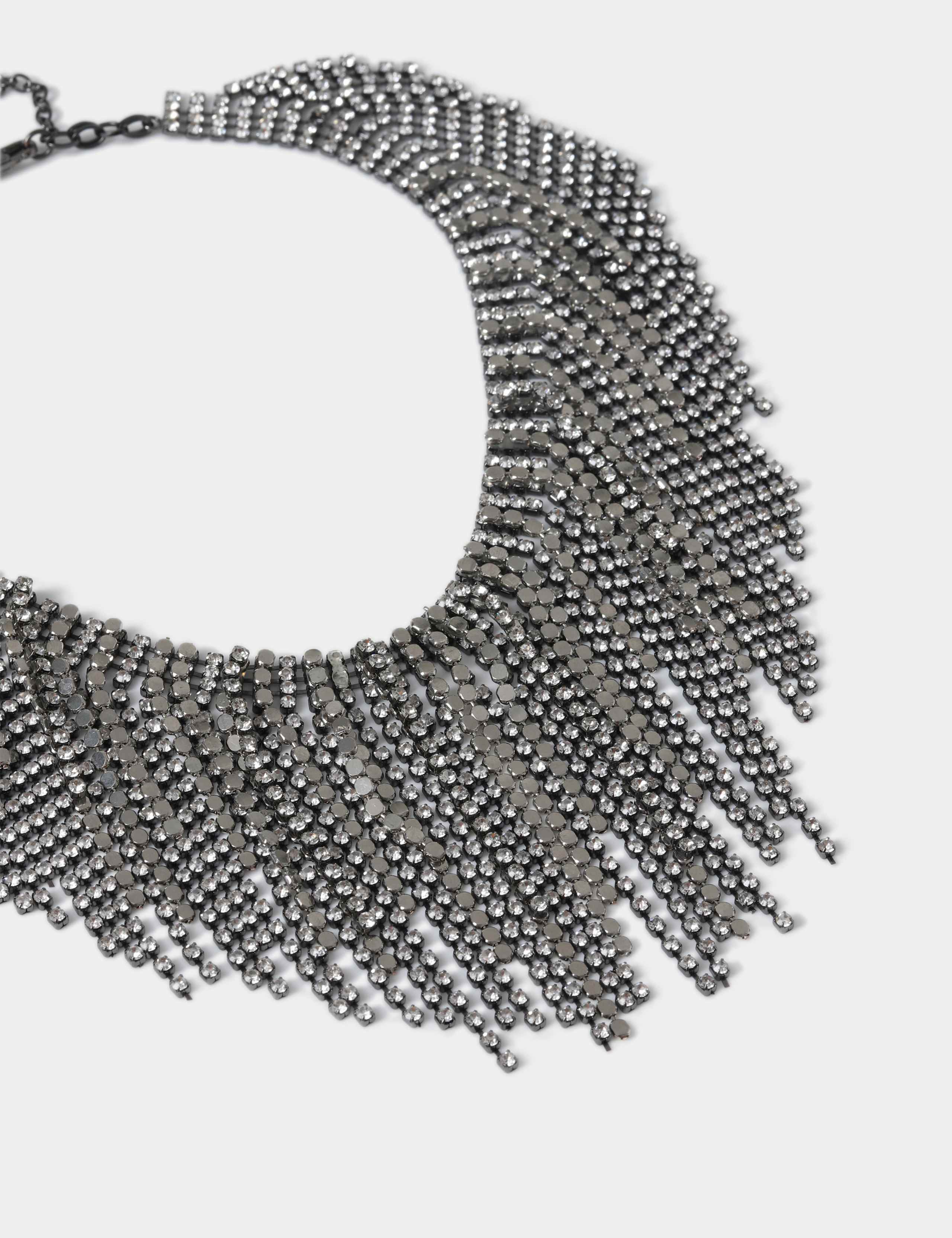 Gunmetal and Cup chain Statement Fringe Necklace 2 of 2