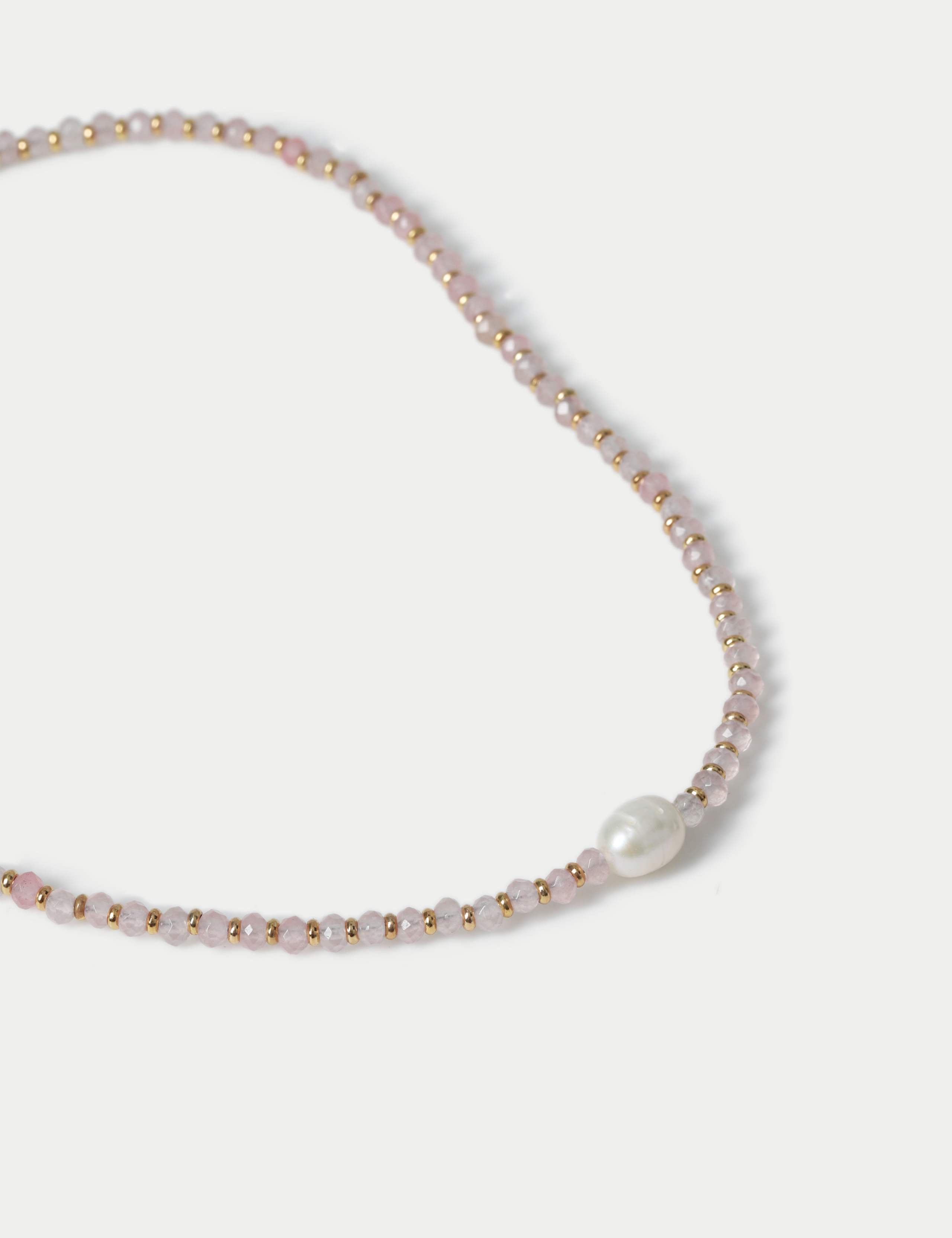 14ct Gold Plated Semi Precious Stretch Necklace 2 of 2