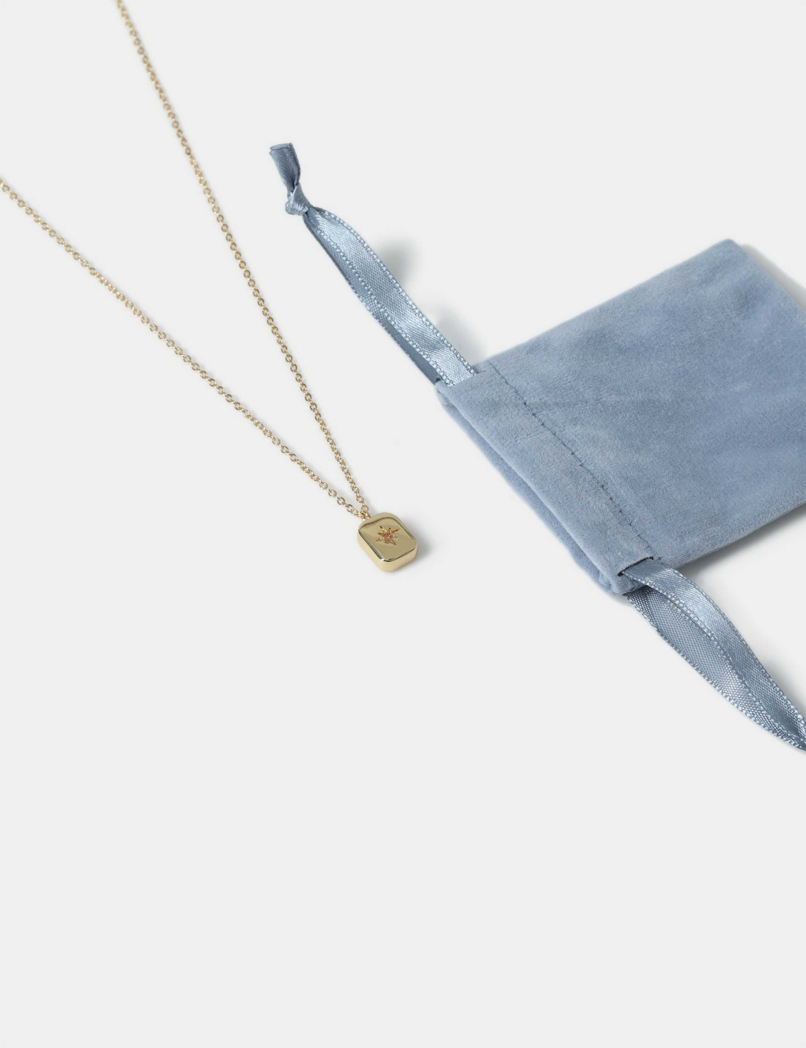 14ct Gold Plated March Birthstone Necklace 2 of 3