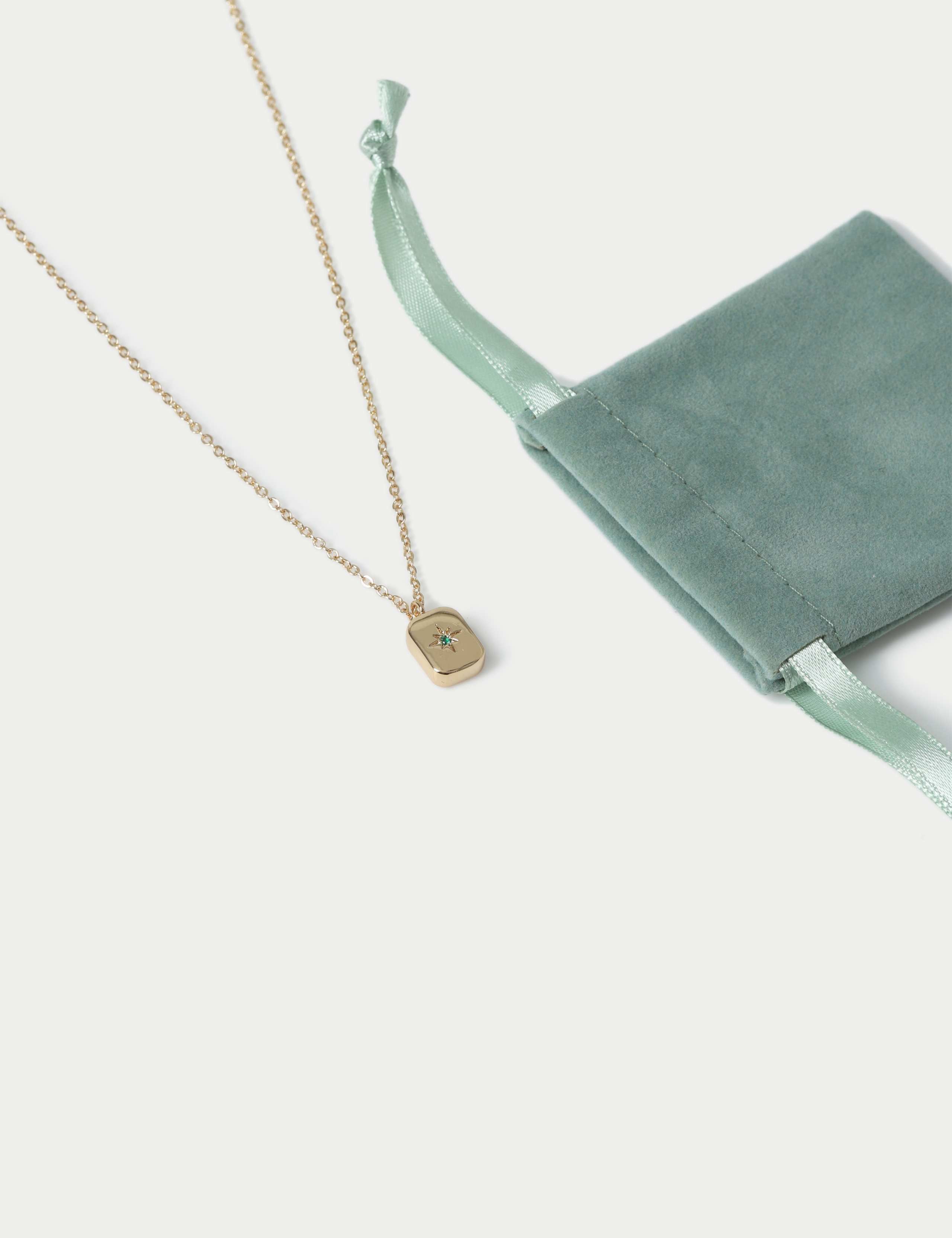 14ct Gold Plated May Birthstone Necklace 2 of 3